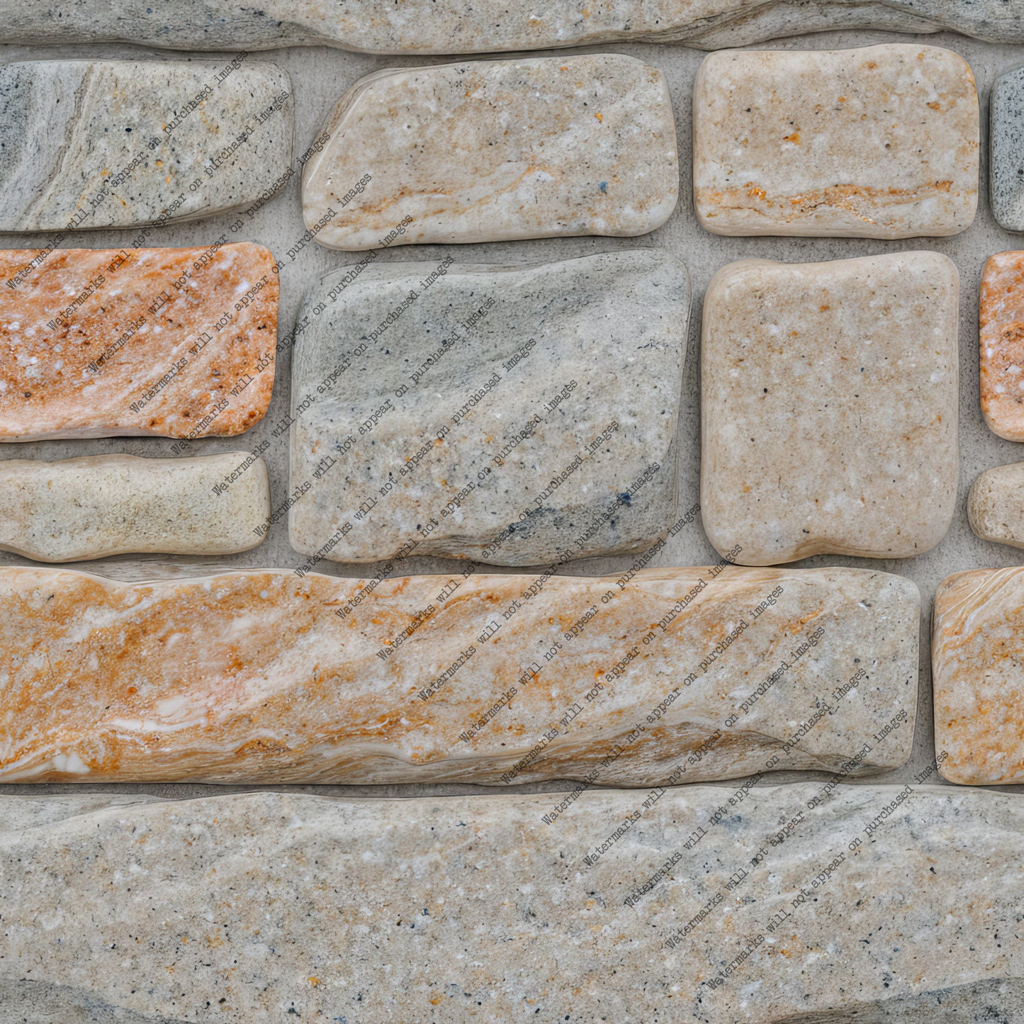 River Rock Wall pack, seamless pattern / tiles / texture 2048*2048 pixels, 300dpi, PNG 10 images - ArtRemade
