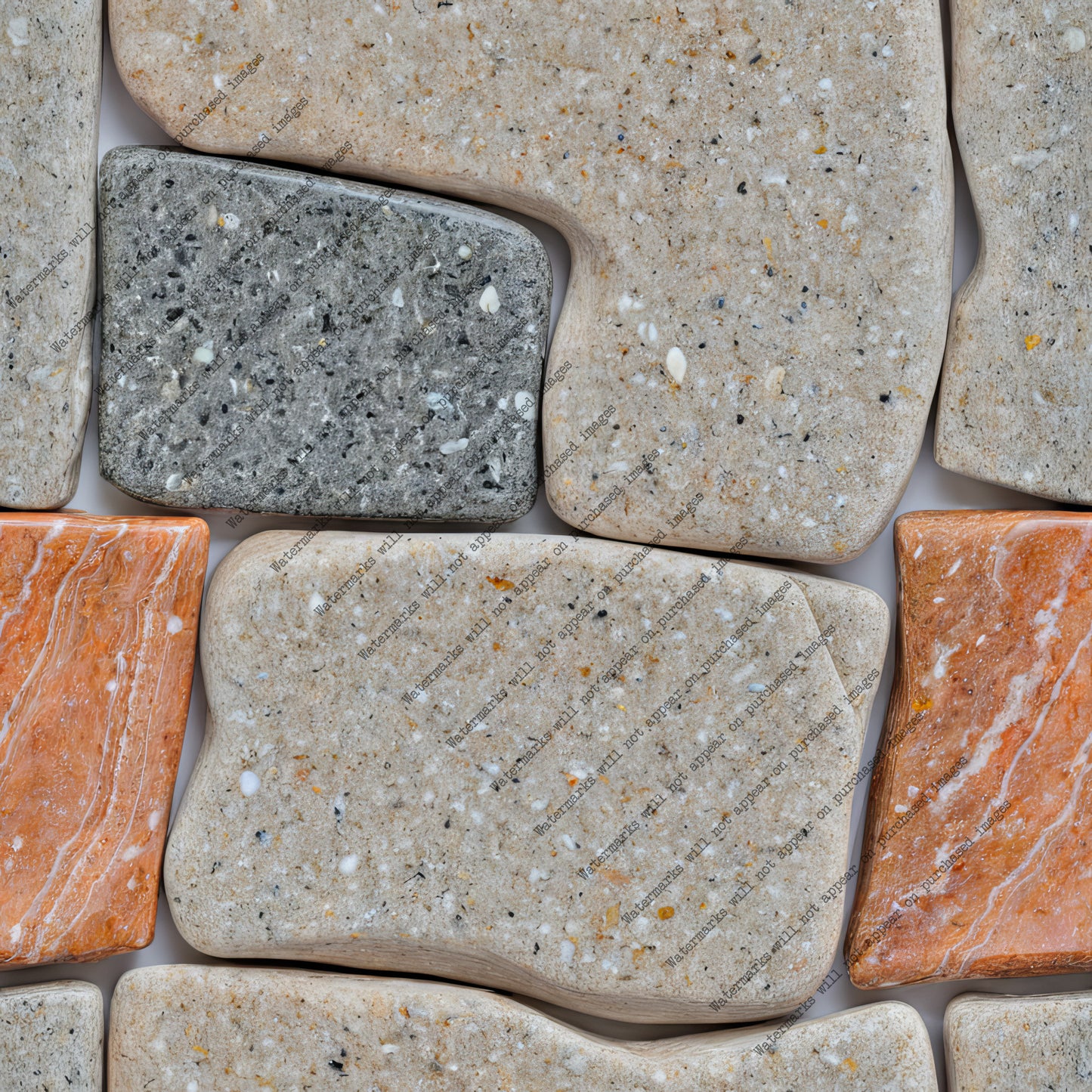 River Rock Wall pack, seamless pattern / tiles / texture 2048*2048 pixels, 300dpi, PNG 10 images - ArtRemade