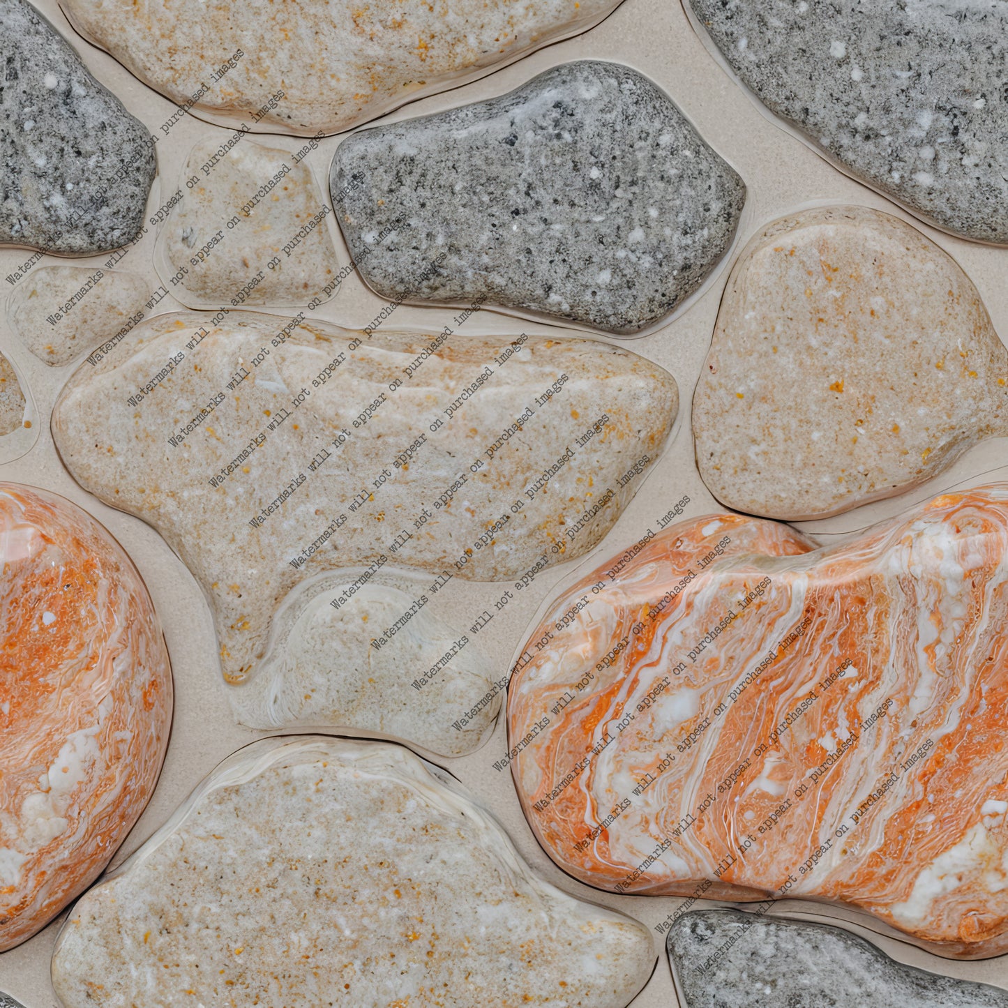 River Rock Wall pack, seamless pattern / tiles / texture 2048*2048 pixels, 300dpi, PNG 10 images - ArtRemade