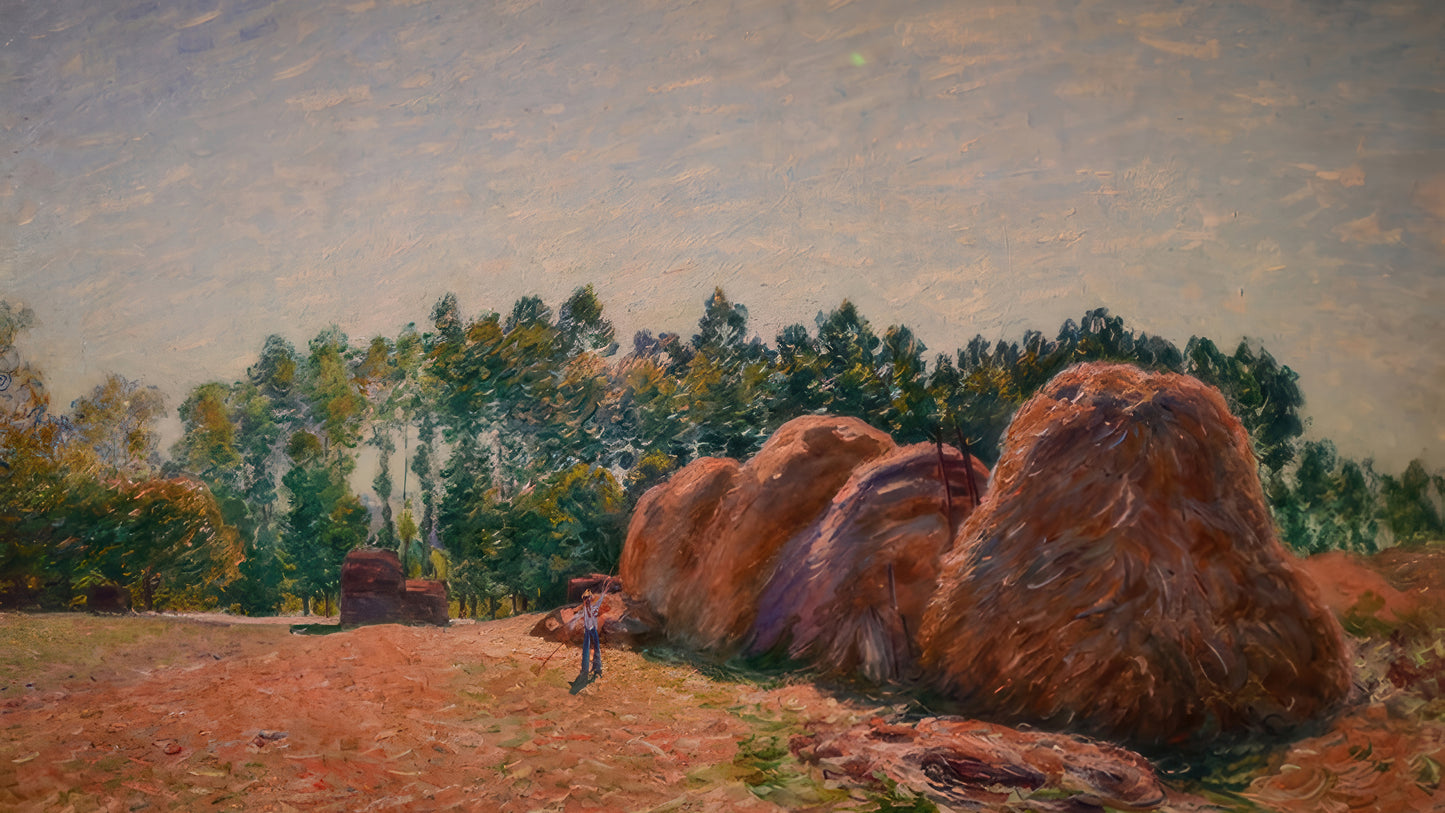 Morning Calm – Dewy fields and early sunrises 16:9 Tv Art, set of 4 unframed images, Corot, Levitan, Inness, Sisley - ArtRemade