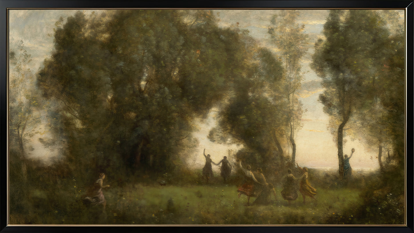 Morning Calm – Dewy fields and early sunrises 16:9 Tv Art, set of 4 framed images, Corot, Levitan, Inness, Sisley - ArtRemade