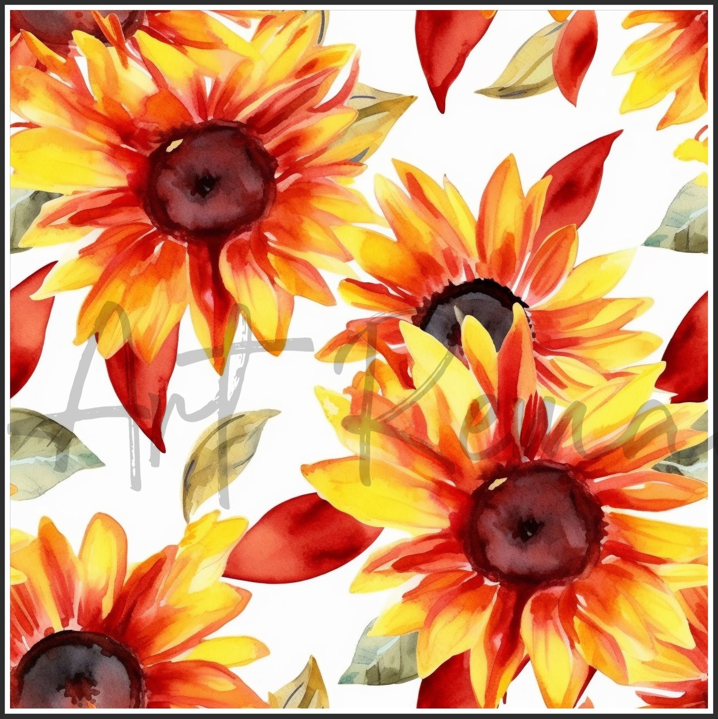 Moulin Rouge Red Sunflower Art Digital Paper pack, seamless pattern / tiles, 3072 x 3072 pixels, 300dpi, JPEG, SVG, 46 images - ArtRemade