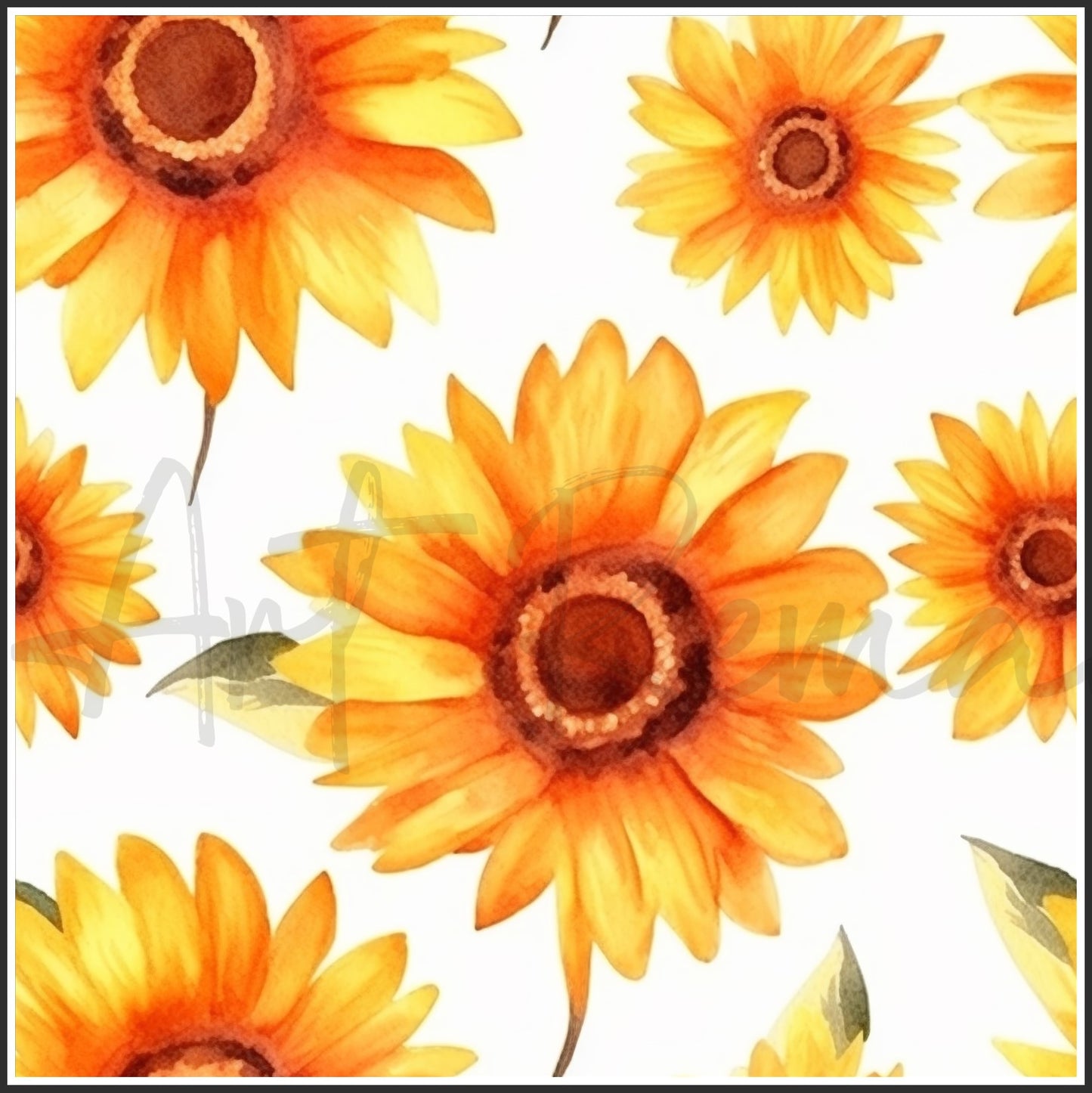 Orange Sunflower Art Digital Paper pack, seamless pattern / tiles, 3072 x 3072 pixels, 300dpi, JPEG, SVG, 24 images - ArtRemade