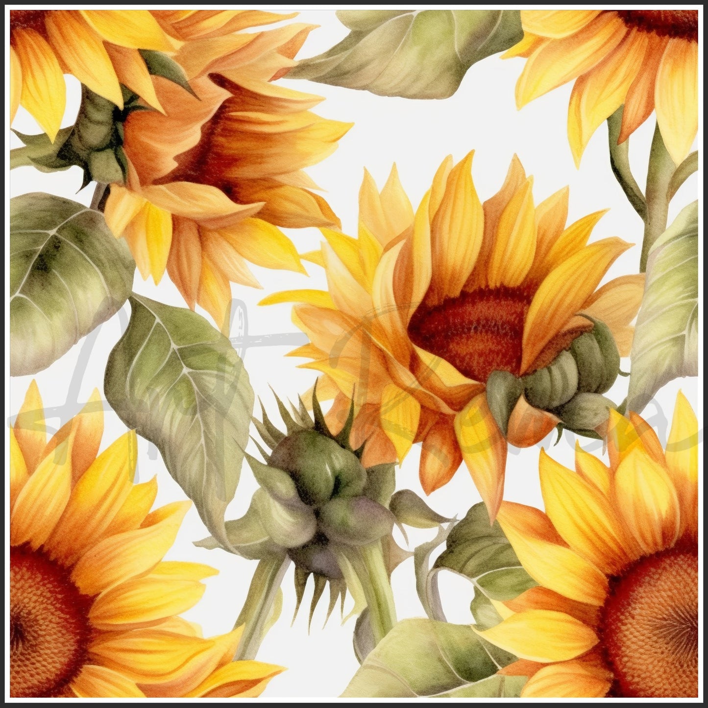 Strawberry Sunflower Art Digital Paper pack, seamless pattern / tiles, 3072 x 3072 pixels, 300dpi, JPEG, SVG, 21 images - ArtRemade