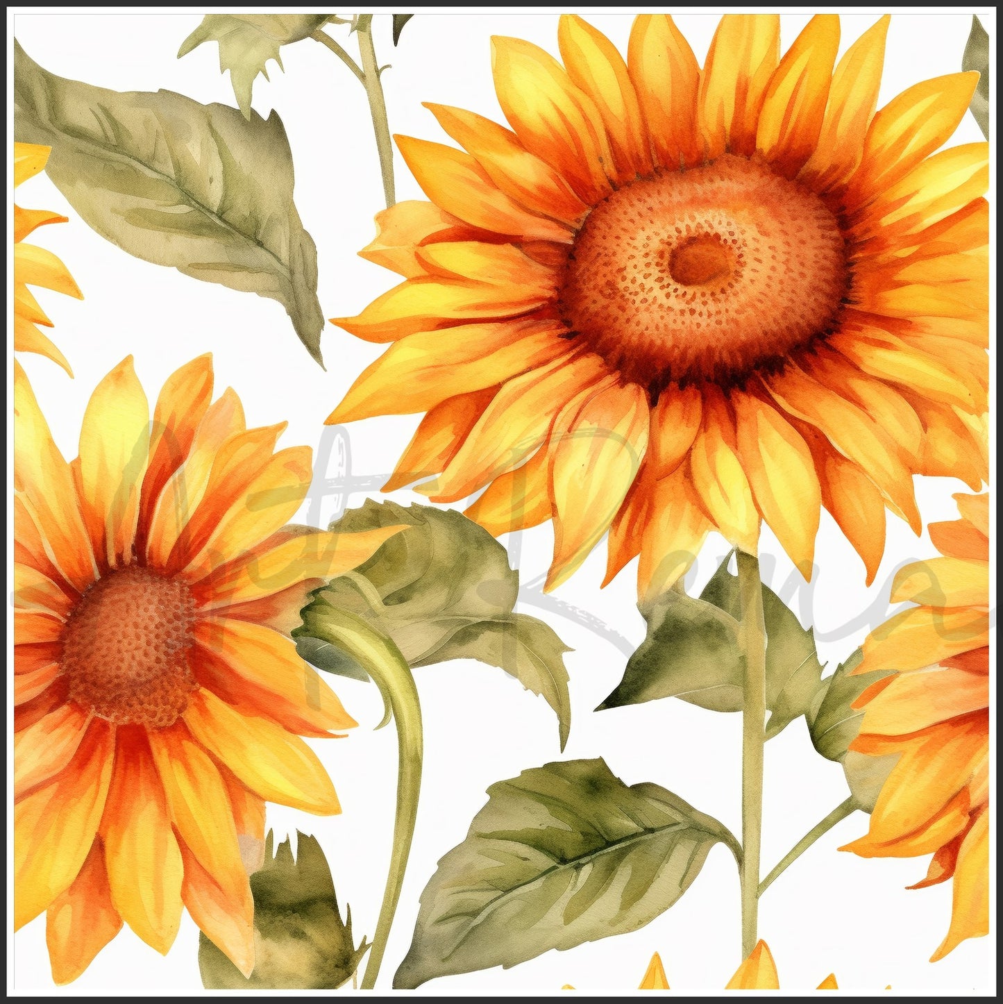 Strawberry Sunflower Art Digital Paper pack, seamless pattern / tiles, 3072 x 3072 pixels, 300dpi, JPEG, SVG, 21 images - ArtRemade