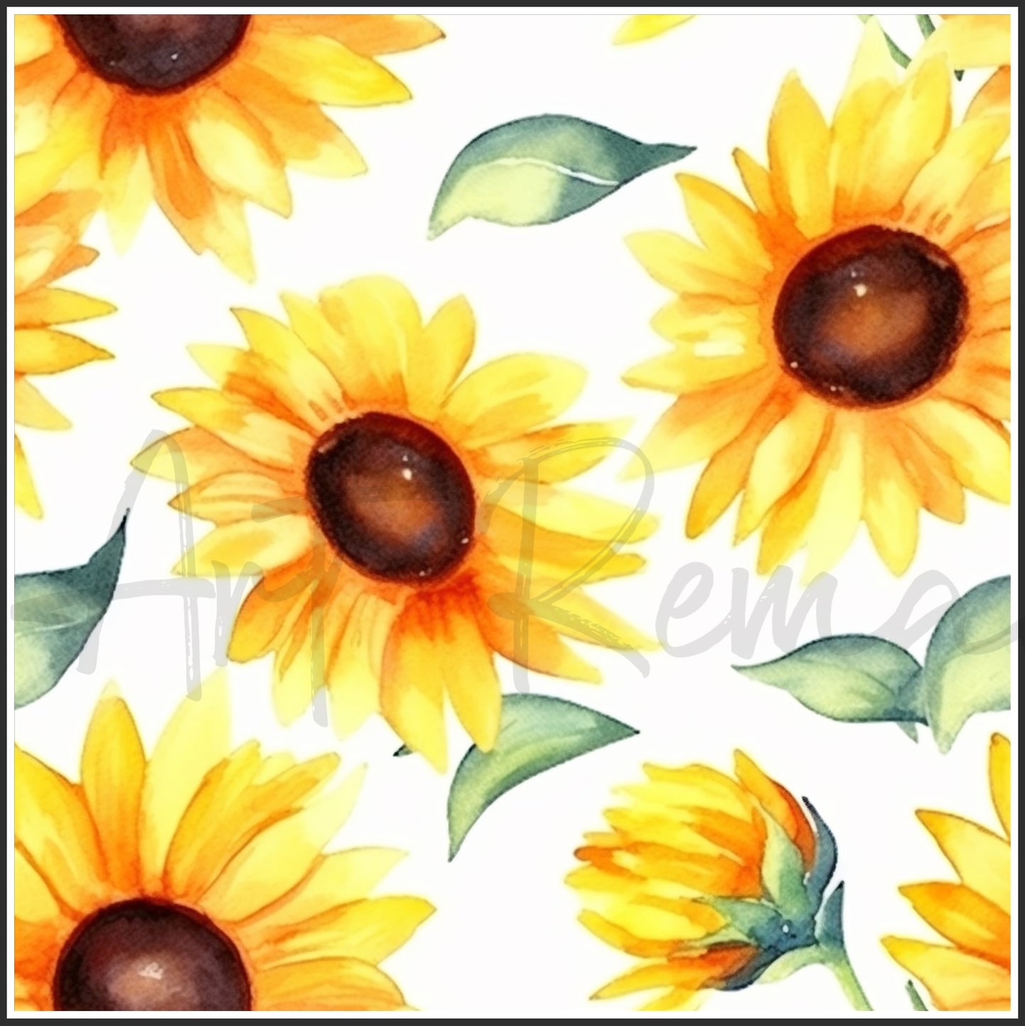 Yellow Sunflower Art Digital Paper pack, seamless pattern / tiles, 3072 x 3072 pixels, 300dpi, JPEG, SVG, 34 images - ArtRemade