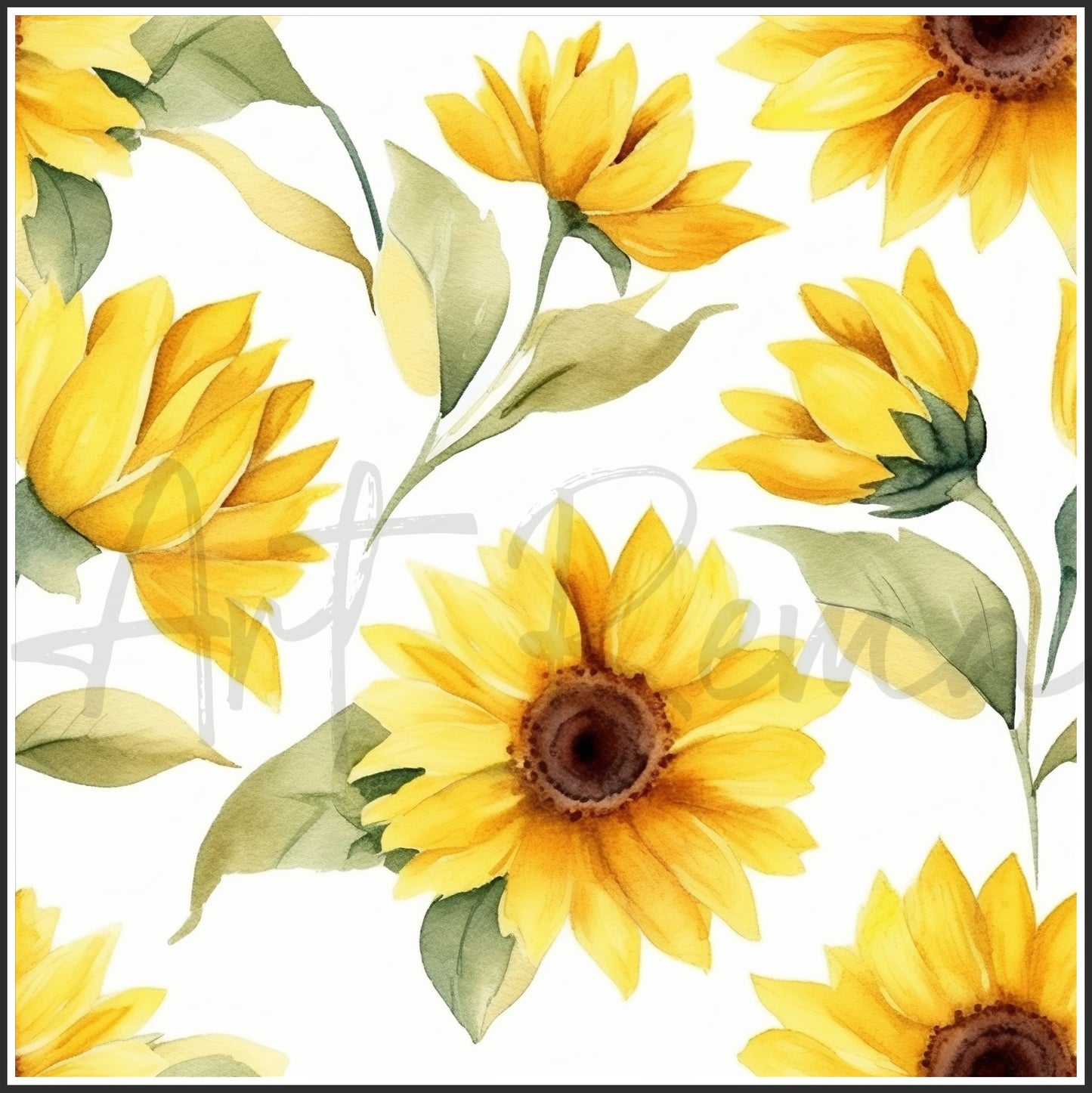 Yellow Sunflower Art Digital Paper pack, seamless pattern / tiles, 3072 x 3072 pixels, 300dpi, JPEG, SVG, 34 images - ArtRemade