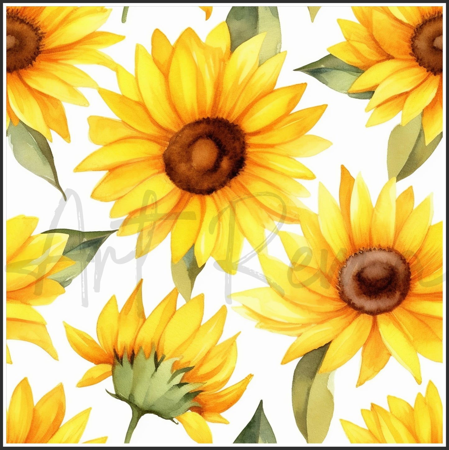 Yellow Sunflower Art Digital Paper pack, seamless pattern / tiles, 3072 x 3072 pixels, 300dpi, JPEG, SVG, 34 images - ArtRemade