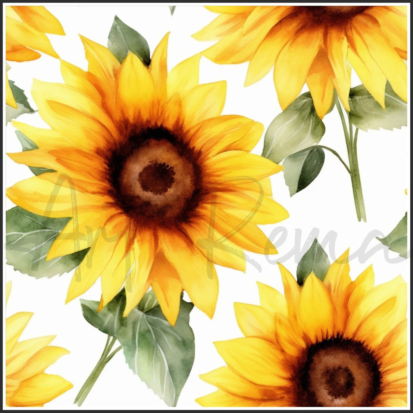 Yellow Sunflower Art Digital Paper pack, seamless pattern / tiles, 3072 x 3072 pixels, 300dpi, JPEG, SVG, 34 images - ArtRemade