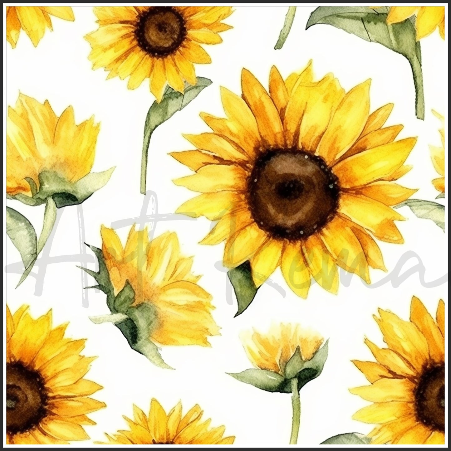 Yellow Sunflower Art Digital Paper pack, seamless pattern / tiles, 3072 x 3072 pixels, 300dpi, JPEG, SVG, 34 images - ArtRemade