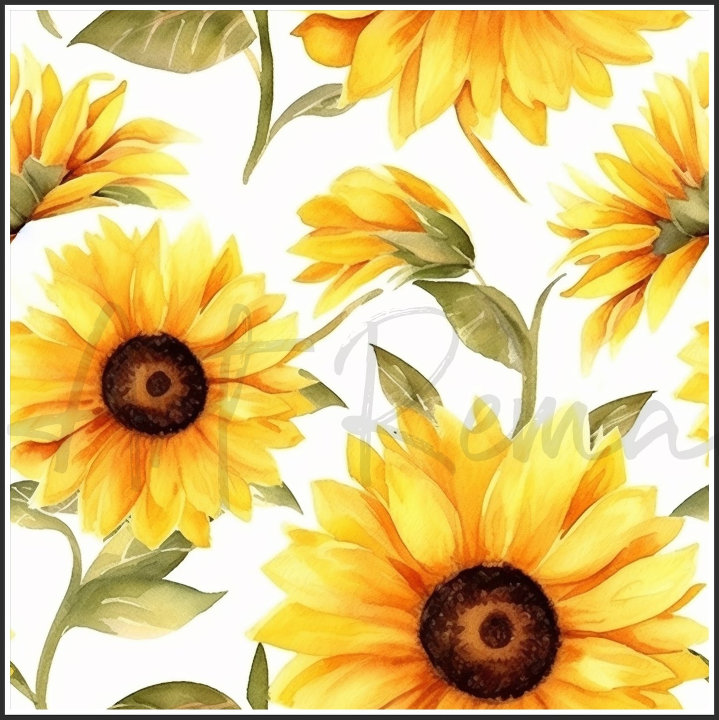 Yellow Sunflower Art Digital Paper pack, seamless pattern / tiles, 3072 x 3072 pixels, 300dpi, JPEG, SVG, 34 images - ArtRemade