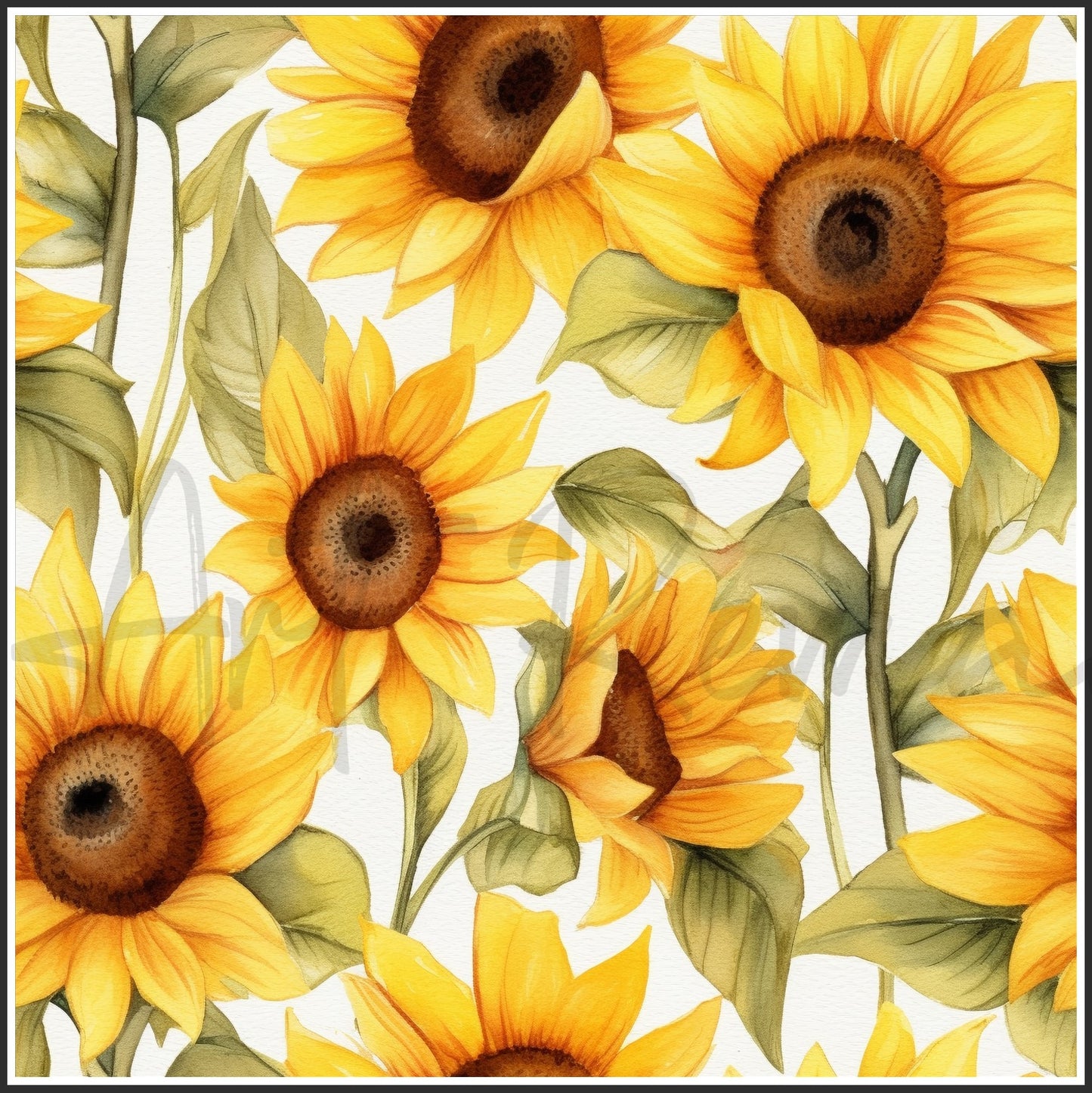 Yellow Sunflower Art Digital Paper pack, seamless pattern / tiles, 3072 x 3072 pixels, 300dpi, JPEG, SVG, 34 images - ArtRemade