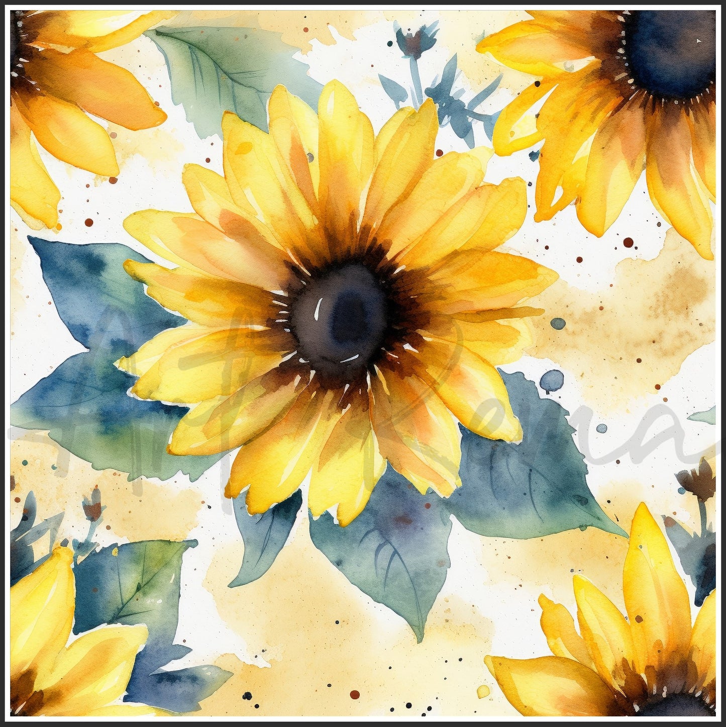 Yellow Sunflower Art Digital Paper pack, seamless pattern / tiles, 3072 x 3072 pixels, 300dpi, JPEG, SVG, 34 images - ArtRemade