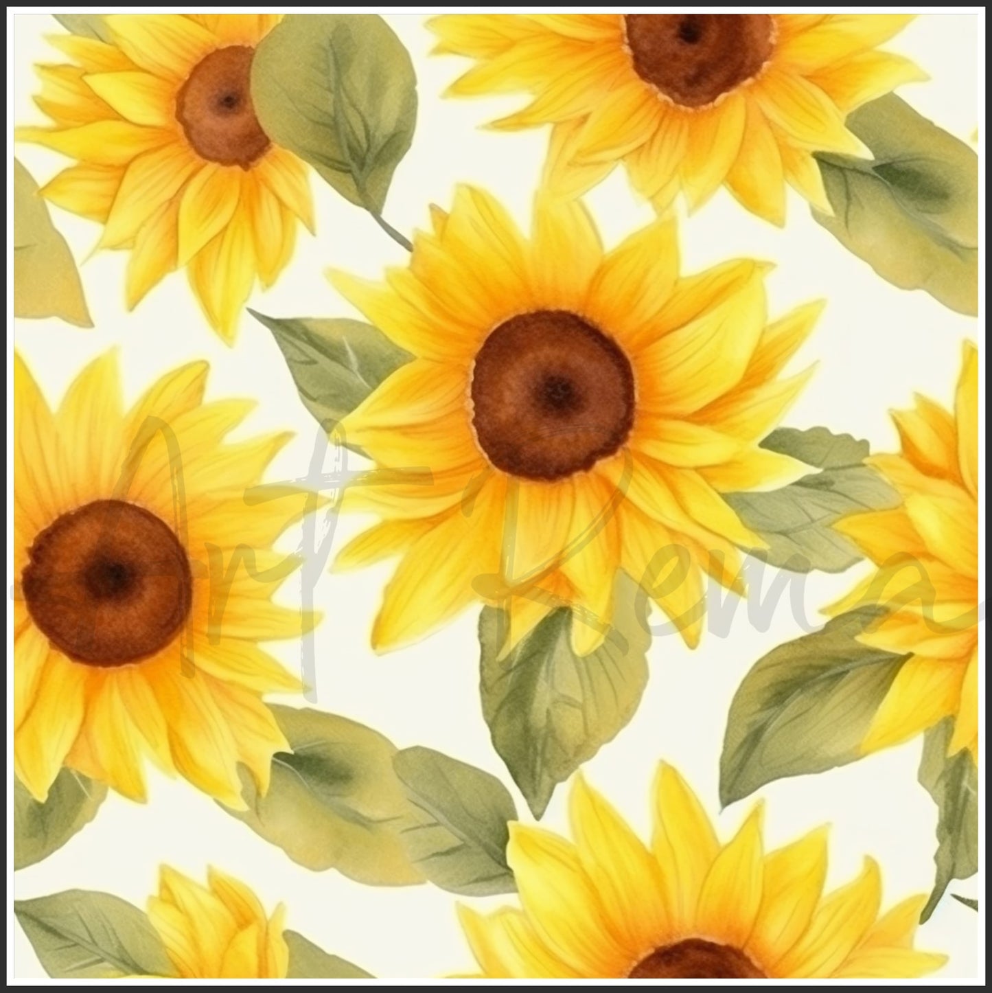Yellow Sunflower Art Digital Paper pack, seamless pattern / tiles, 3072 x 3072 pixels, 300dpi, JPEG, SVG, 34 images - ArtRemade