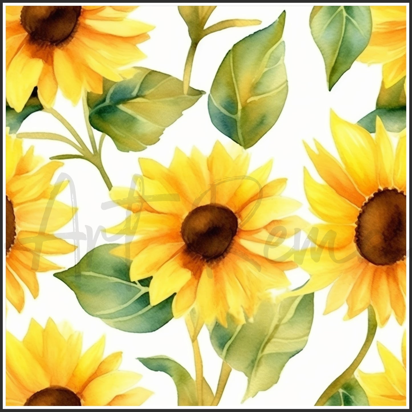 Yellow Sunflower Art Digital Paper pack, seamless pattern / tiles, 3072 x 3072 pixels, 300dpi, JPEG, SVG, 34 images - ArtRemade