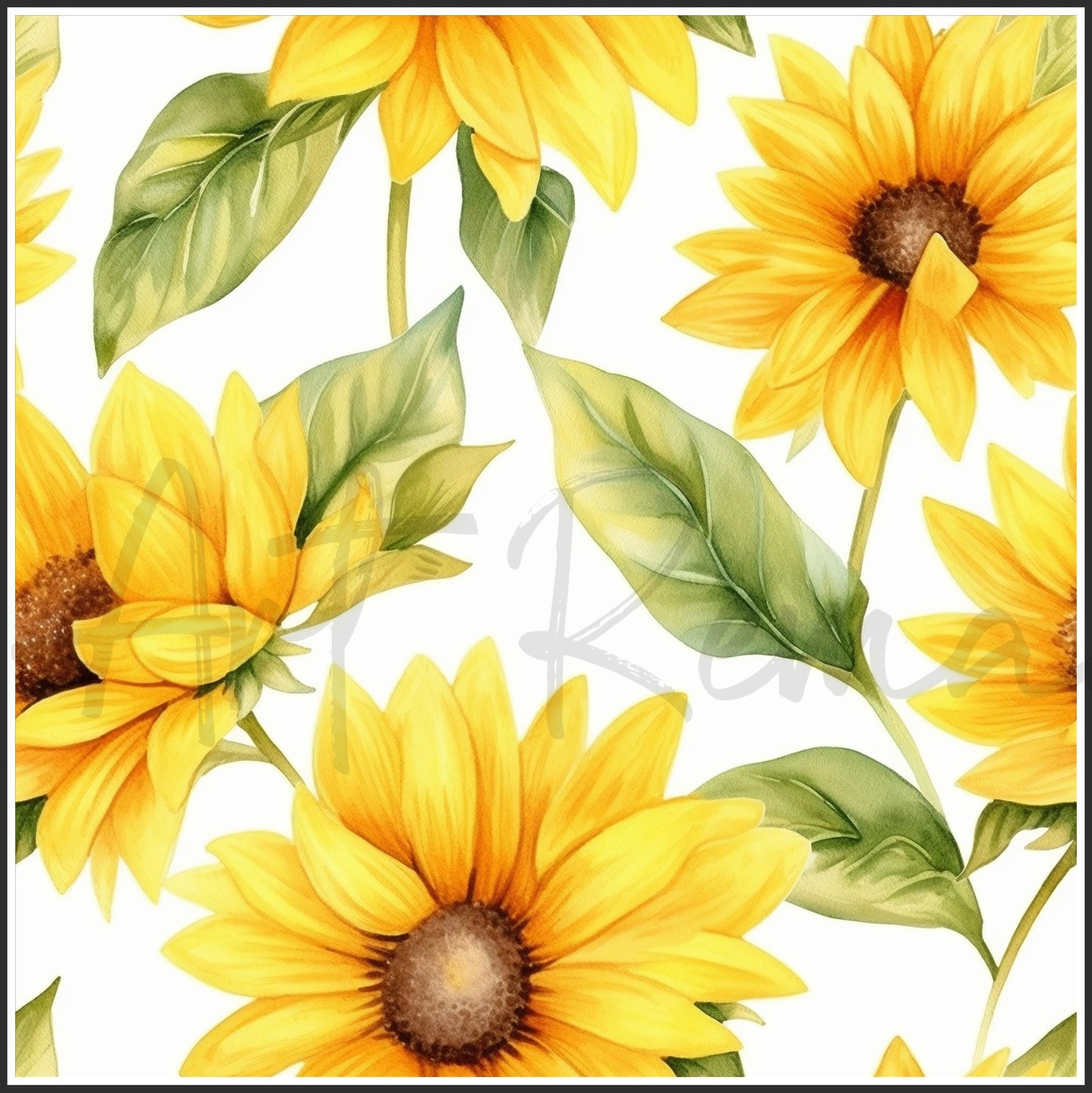 Yellow Sunflower Art Digital Paper pack, seamless pattern / tiles, 3072 x 3072 pixels, 300dpi, JPEG, SVG, 34 images - ArtRemade