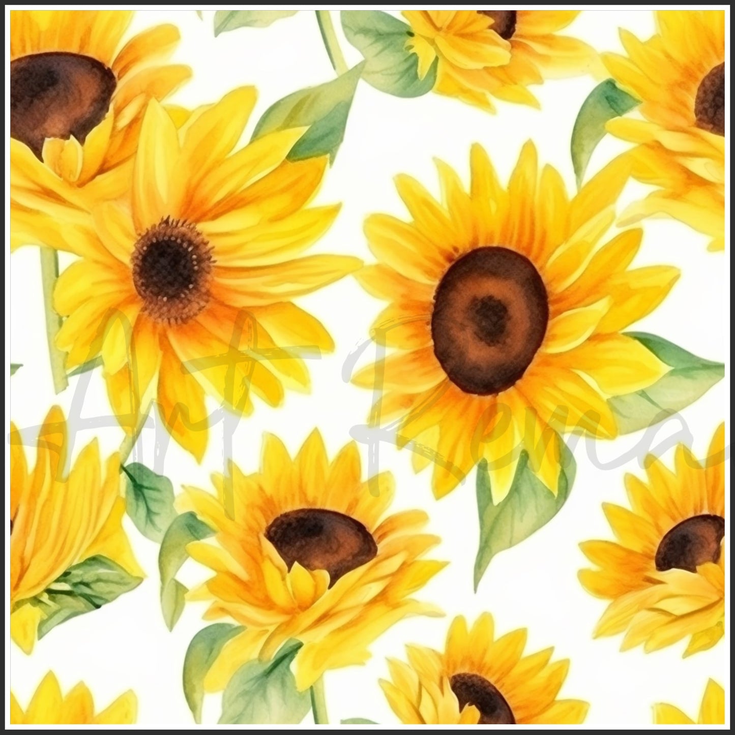 Yellow Sunflower Art Digital Paper pack, seamless pattern / tiles, 3072 x 3072 pixels, 300dpi, JPEG, SVG, 34 images - ArtRemade