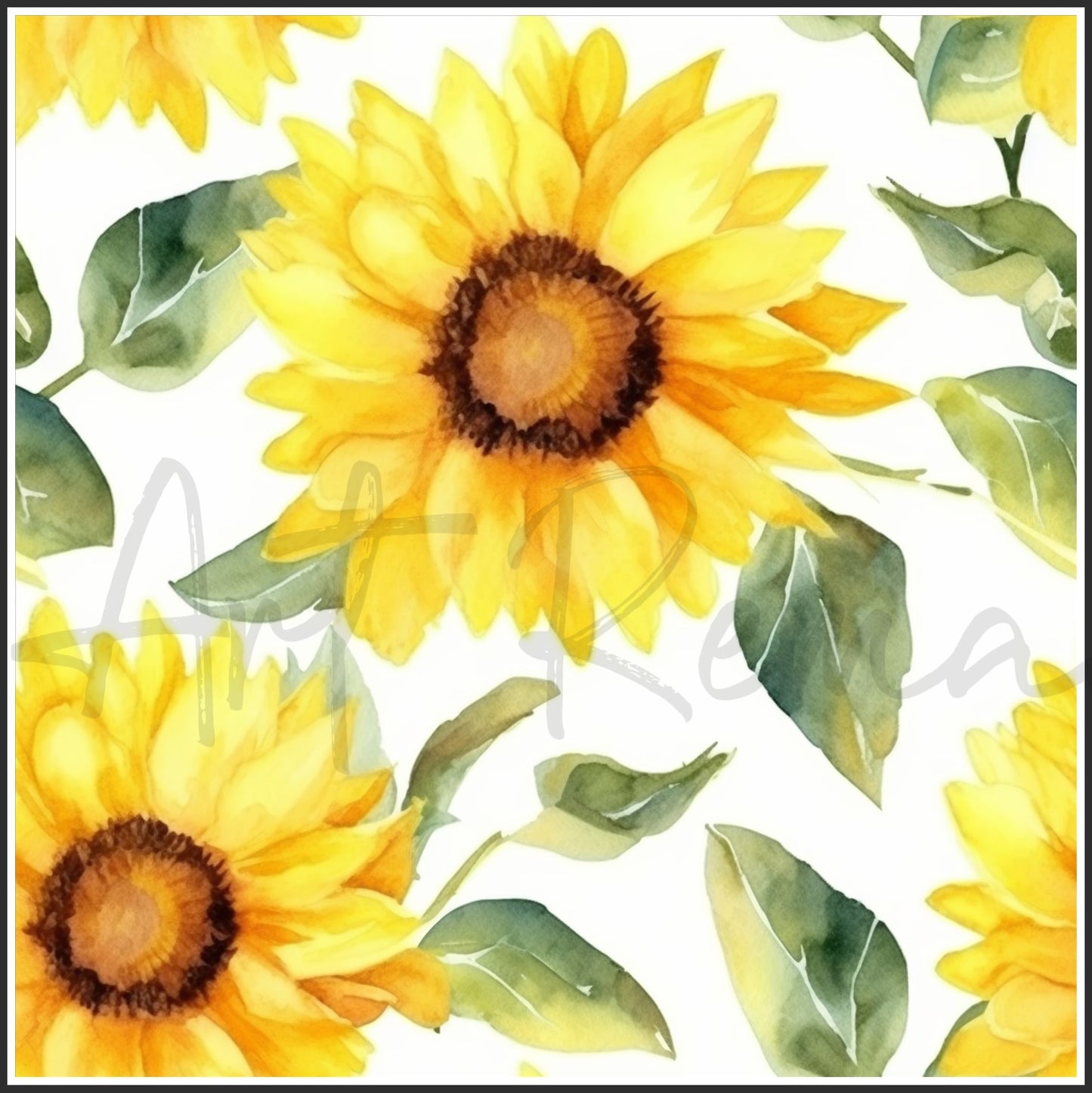 Yellow Sunflower Art Digital Paper pack, seamless pattern / tiles, 3072 x 3072 pixels, 300dpi, JPEG, SVG, 34 images - ArtRemade