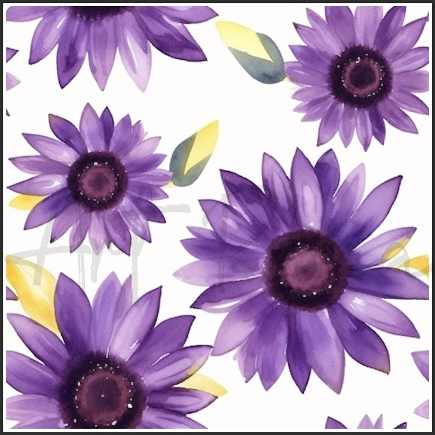 Purple Sunflower Art Digital Paper pack, seamless pattern / tiles, 3072 x 3072 pixels, 300dpi, JPEG, SVG, 24 images - ArtRemade