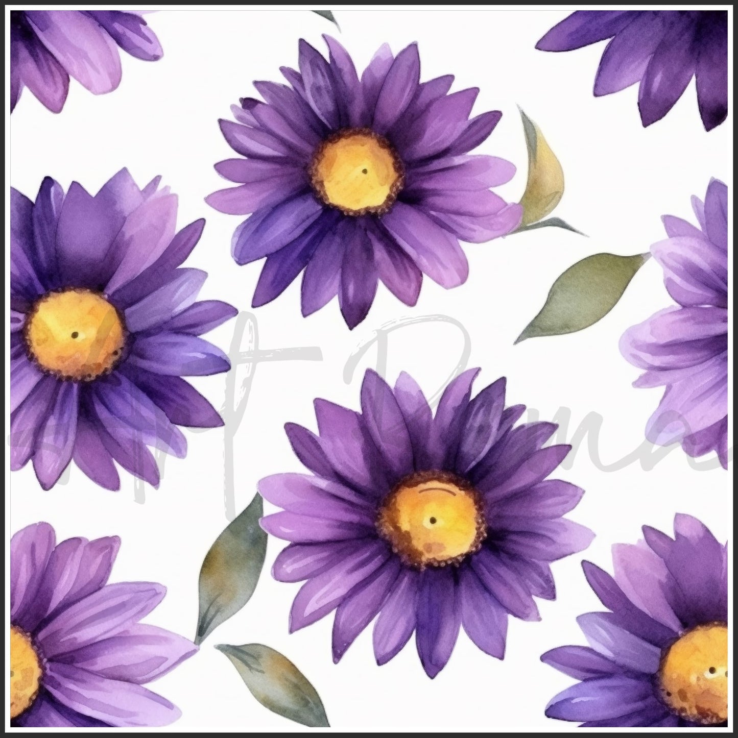 Purple Sunflower Art Digital Paper pack, seamless pattern / tiles, 3072 x 3072 pixels, 300dpi, JPEG, SVG, 24 images - ArtRemade