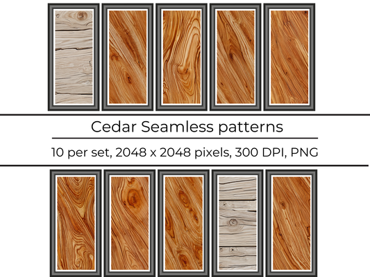Aged Cedar Timber pack, seamless pattern / seamless texture 2048*2048 pixels, 300dpi, PNG 10 images