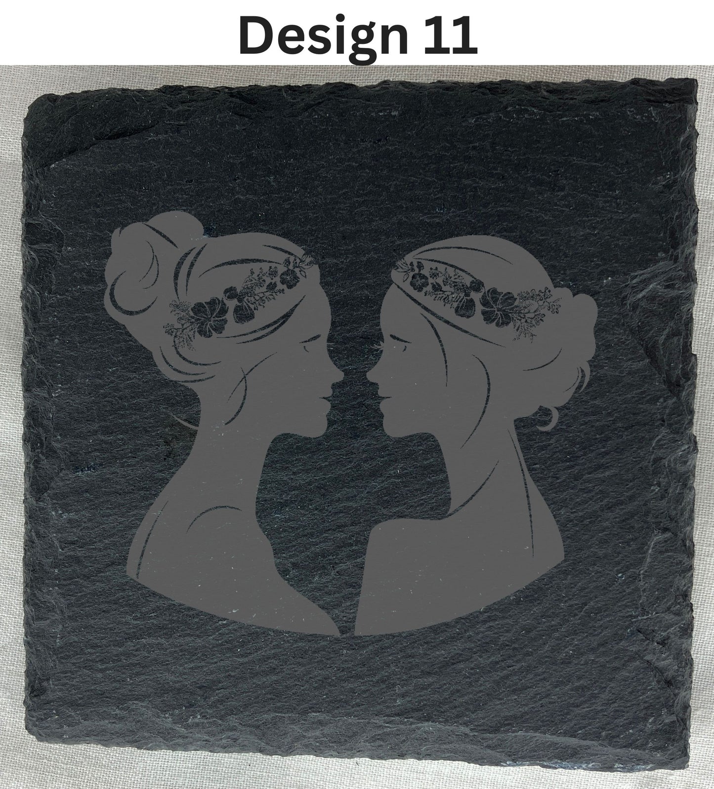 Slate Coaster that can be laser engraved with any message, any image, great gift for her, weddings etc