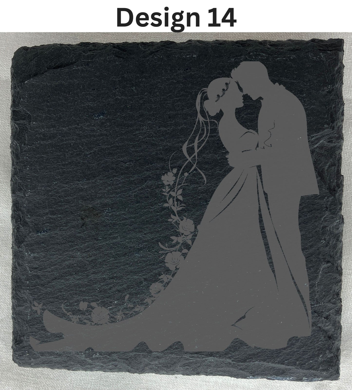 Slate Coaster that can be laser engraved with any message, any image, great gift for her, weddings etc