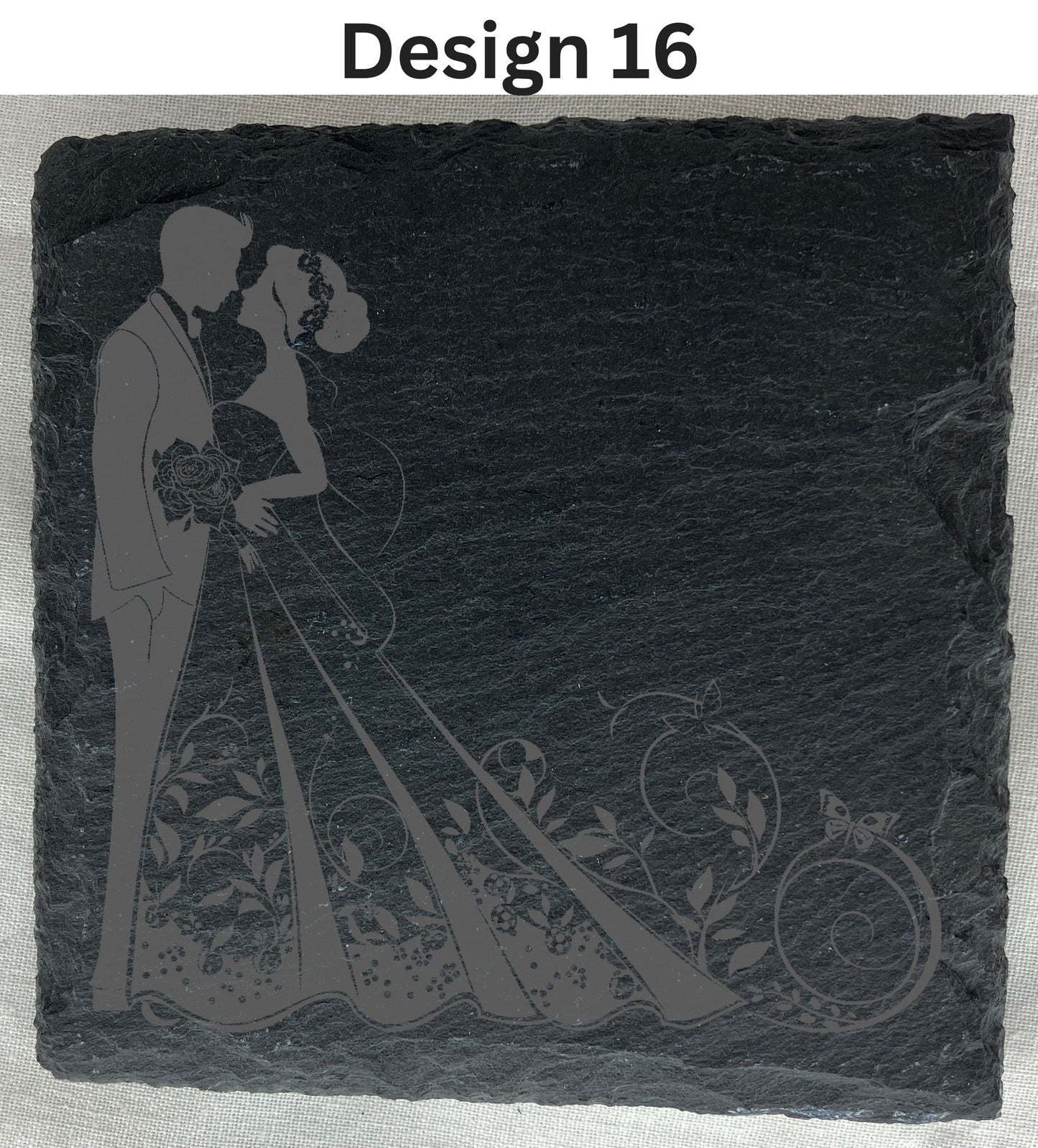 Slate Coaster that can be laser engraved with any message, any image, great gift for her, weddings etc