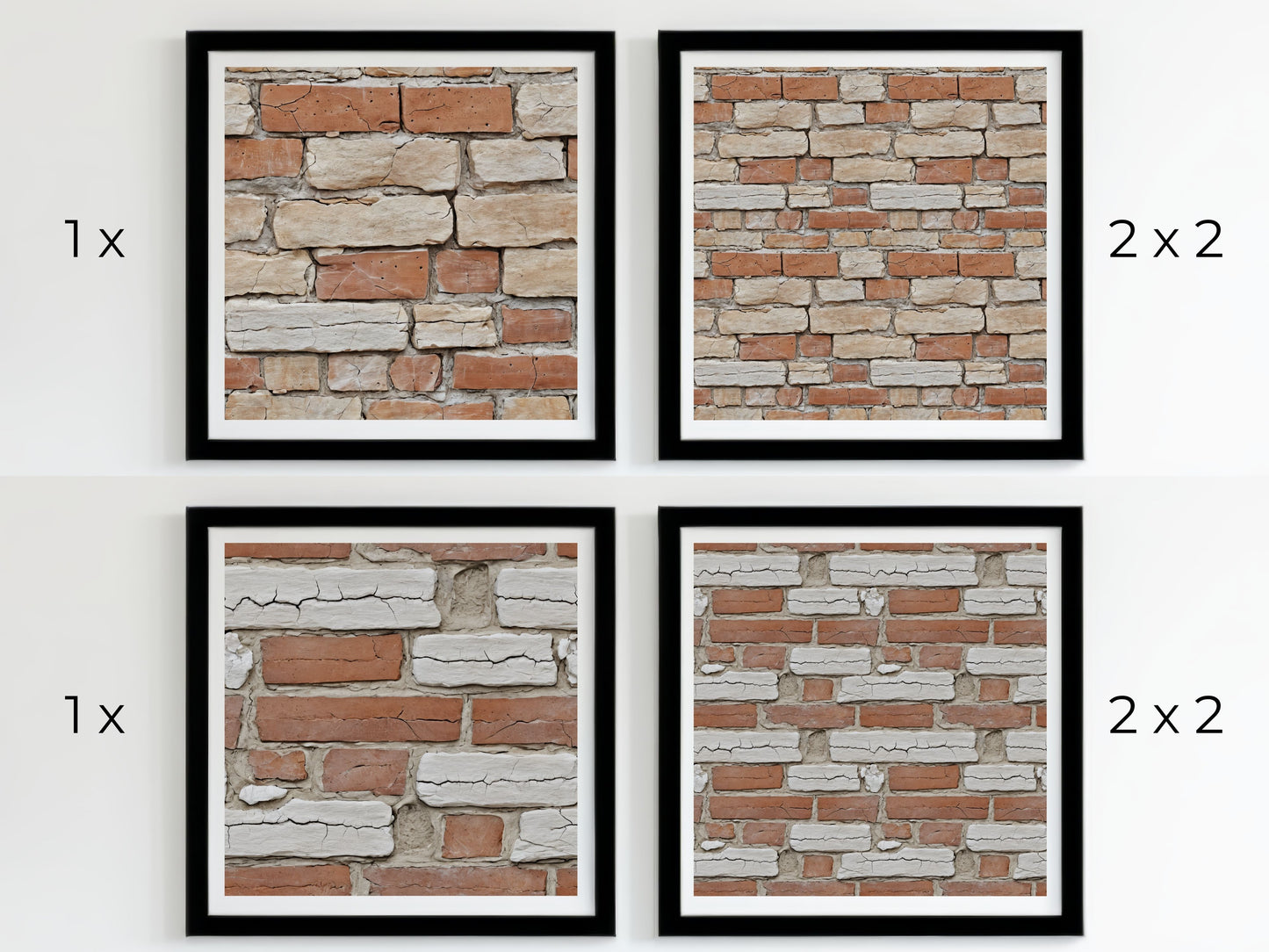 Beige and Orange Brick Wall pack, seamless pattern / seamless texture 2048*2048 pixels, 300dpi, PNG 10 images