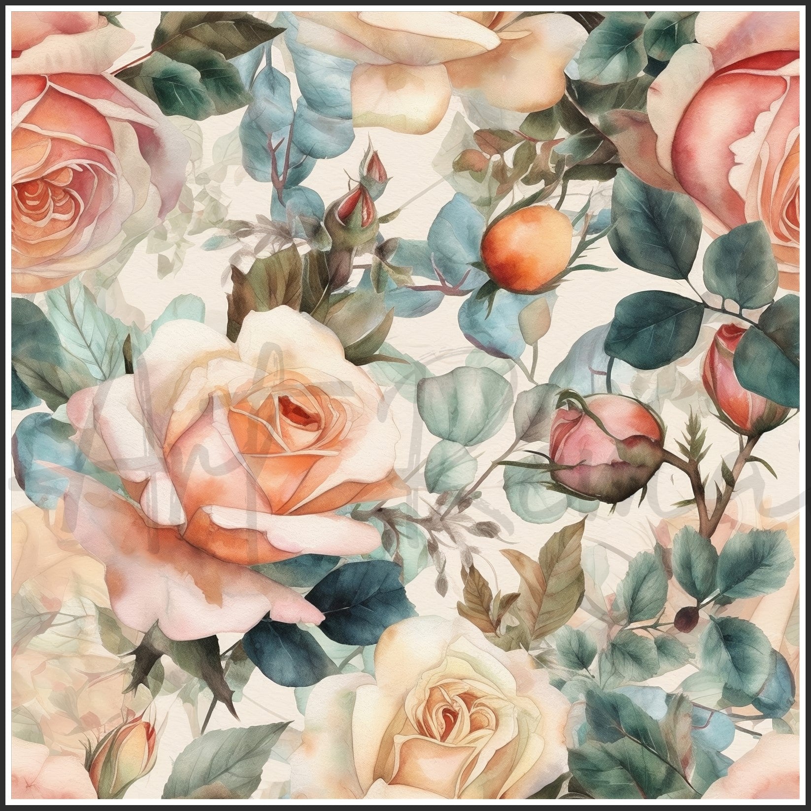 Old Fashioned Roses Art Digital Paper pack, seamless pattern / tiles, 3072 x 3072 pixels, 300dpi, JPEG, SVG, 32 images - ArtRemade