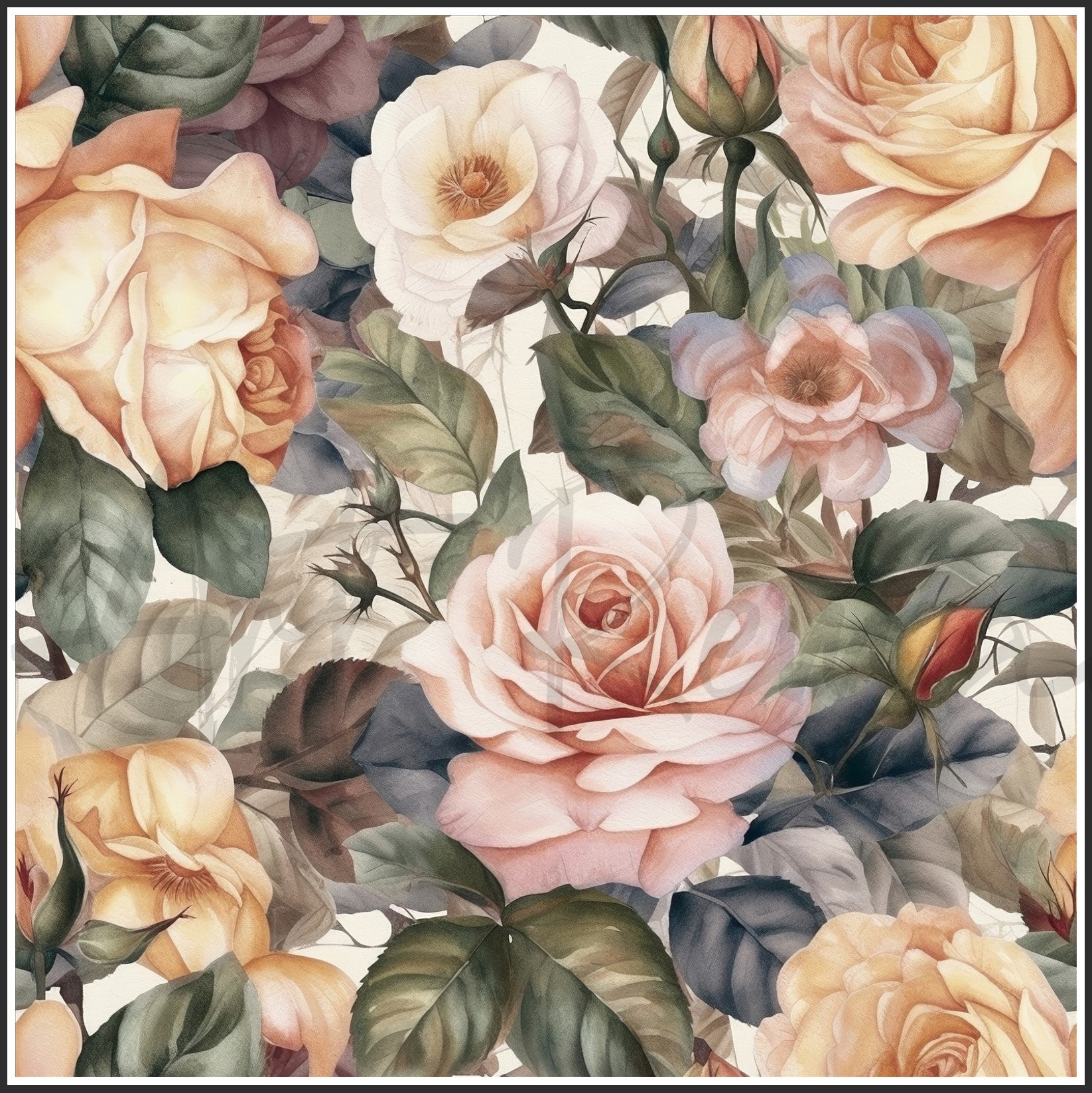 Old Fashioned Roses Art Digital Paper pack, seamless pattern / tiles, 3072 x 3072 pixels, 300dpi, JPEG, SVG, 32 images - ArtRemade