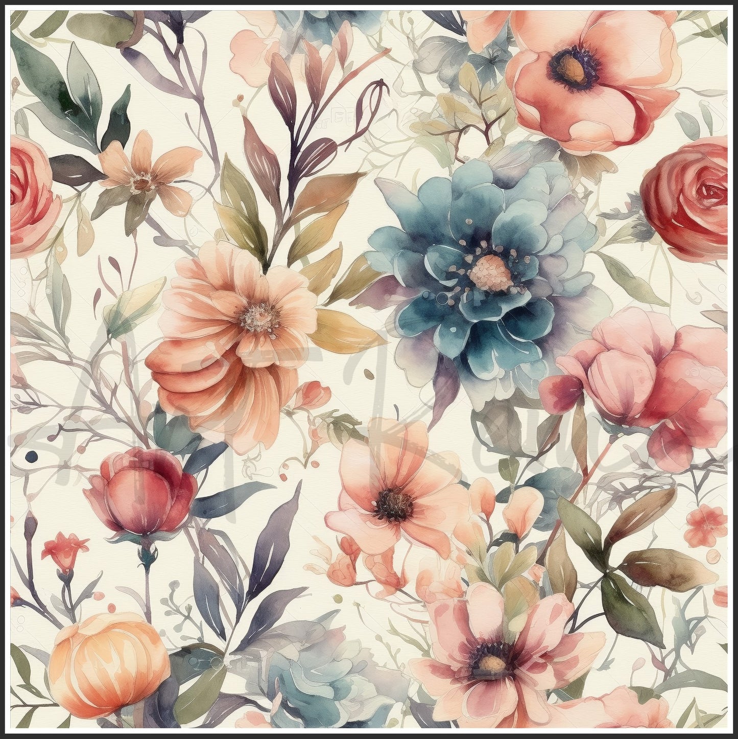 Old Fashioned Flowers Art Digital Paper pack, seamless pattern / tiles, 3072 x 3072 pixels, 300dpi, JPEG, SVG, 32 images - ArtRemade