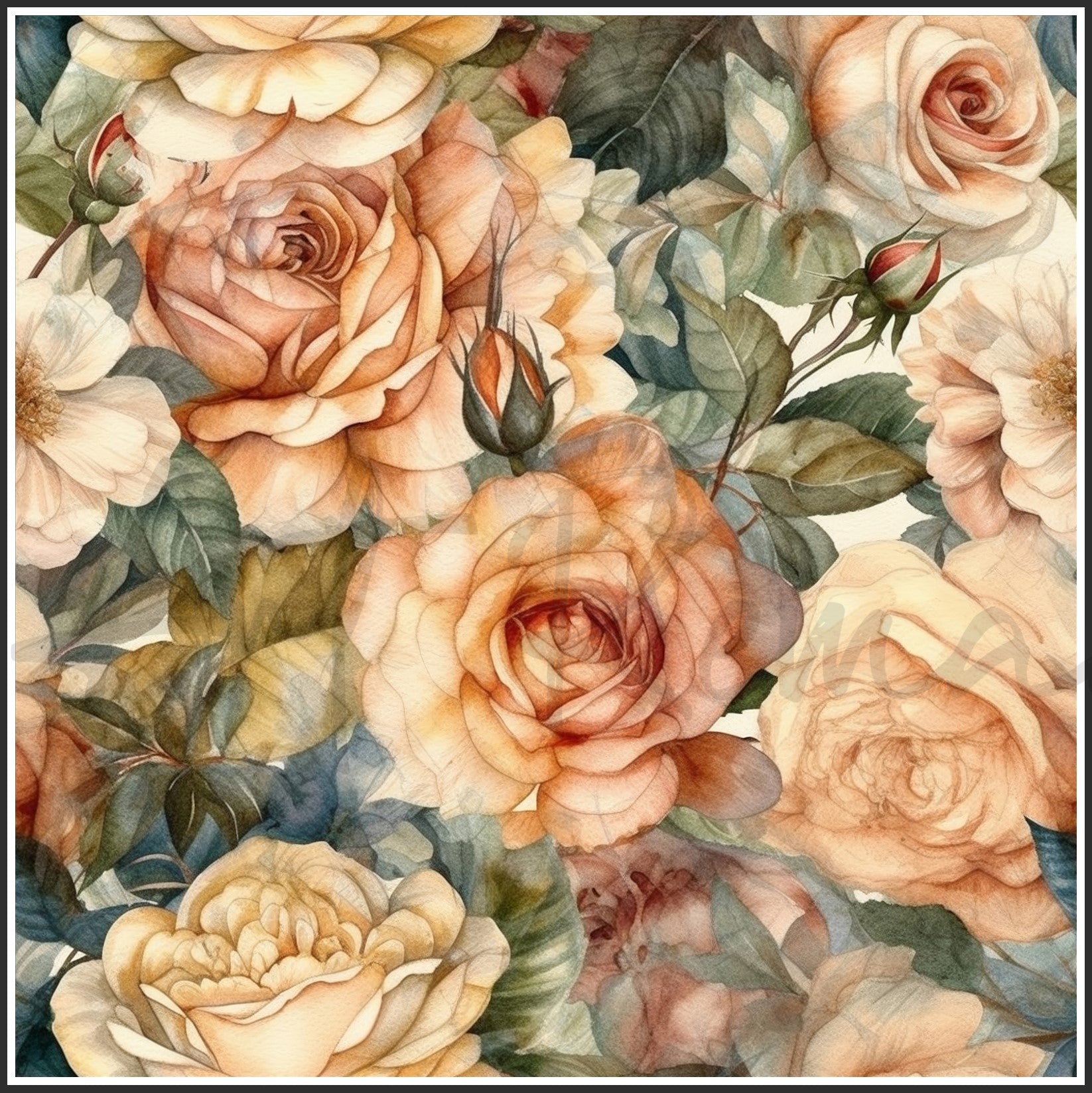 Old Fashioned Roses Art Digital Paper pack, seamless pattern / tiles, 3072 x 3072 pixels, 300dpi, JPEG, SVG, 32 images - ArtRemade