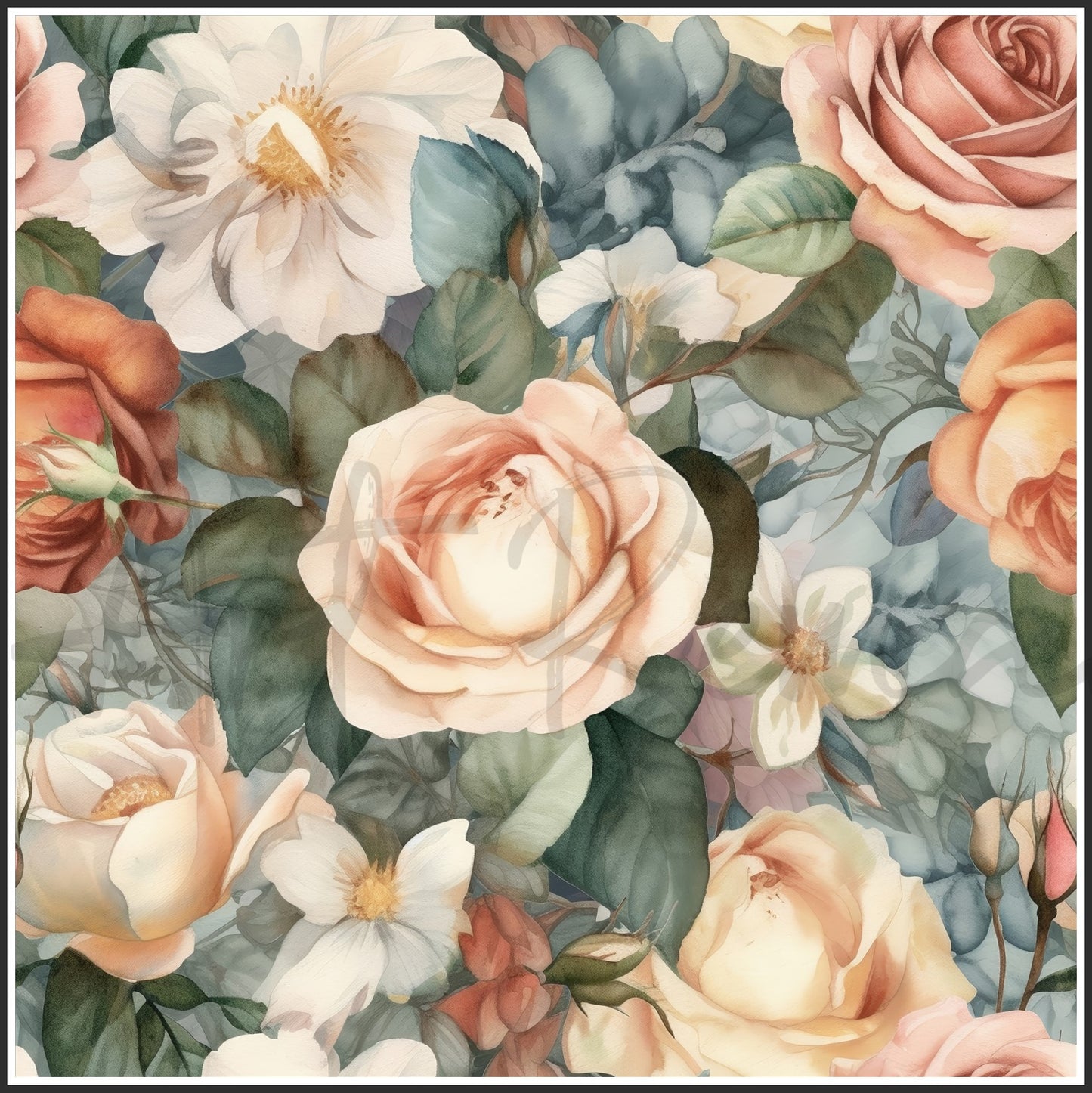 Old Fashioned Roses Art Digital Paper pack, seamless pattern / tiles, 3072 x 3072 pixels, 300dpi, JPEG, SVG, 32 images - ArtRemade