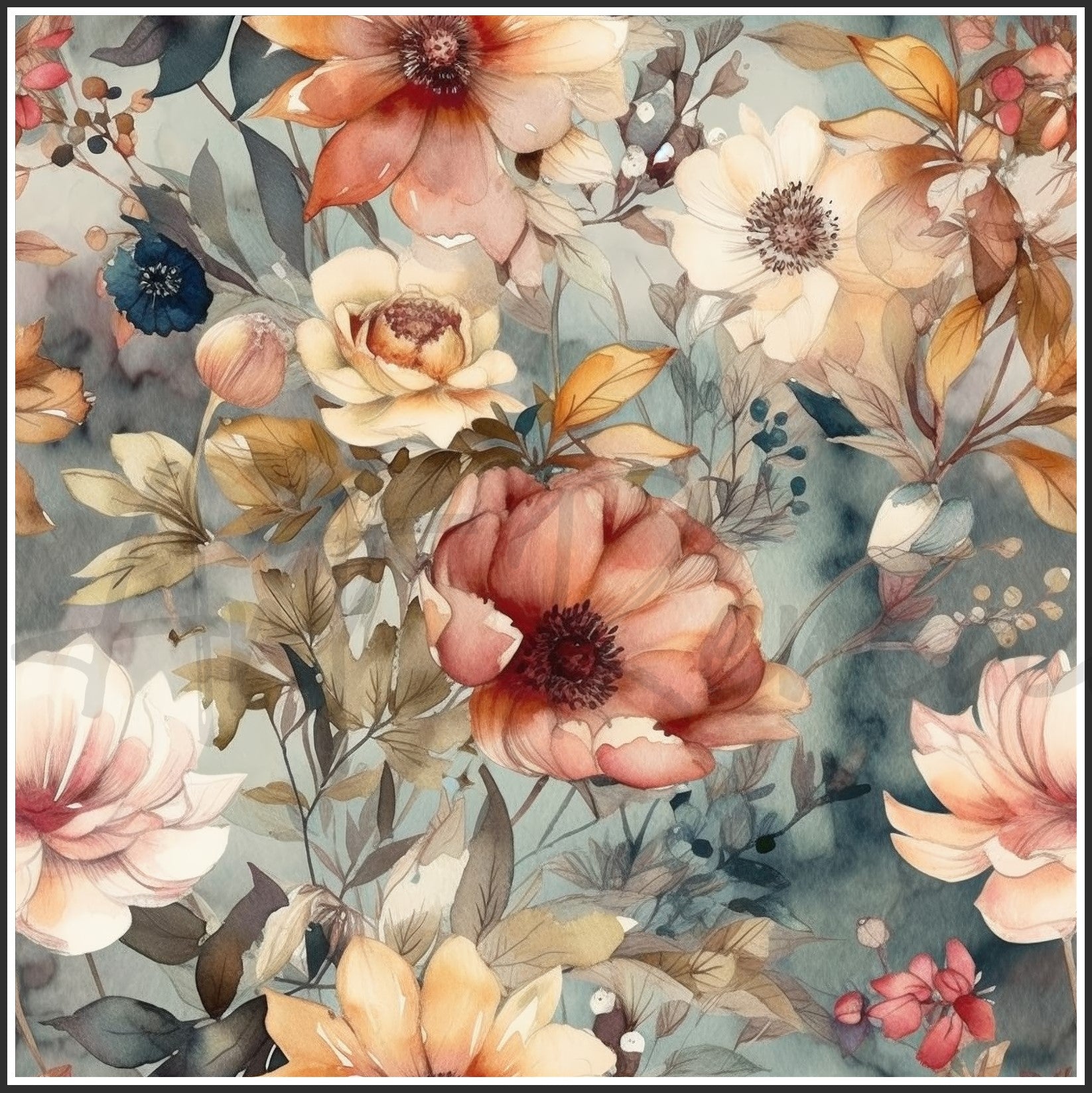 Old Fashioned Flowers Art Digital Paper pack, seamless pattern / tiles, 3072 x 3072 pixels, 300dpi, JPEG, SVG, 32 images - ArtRemade