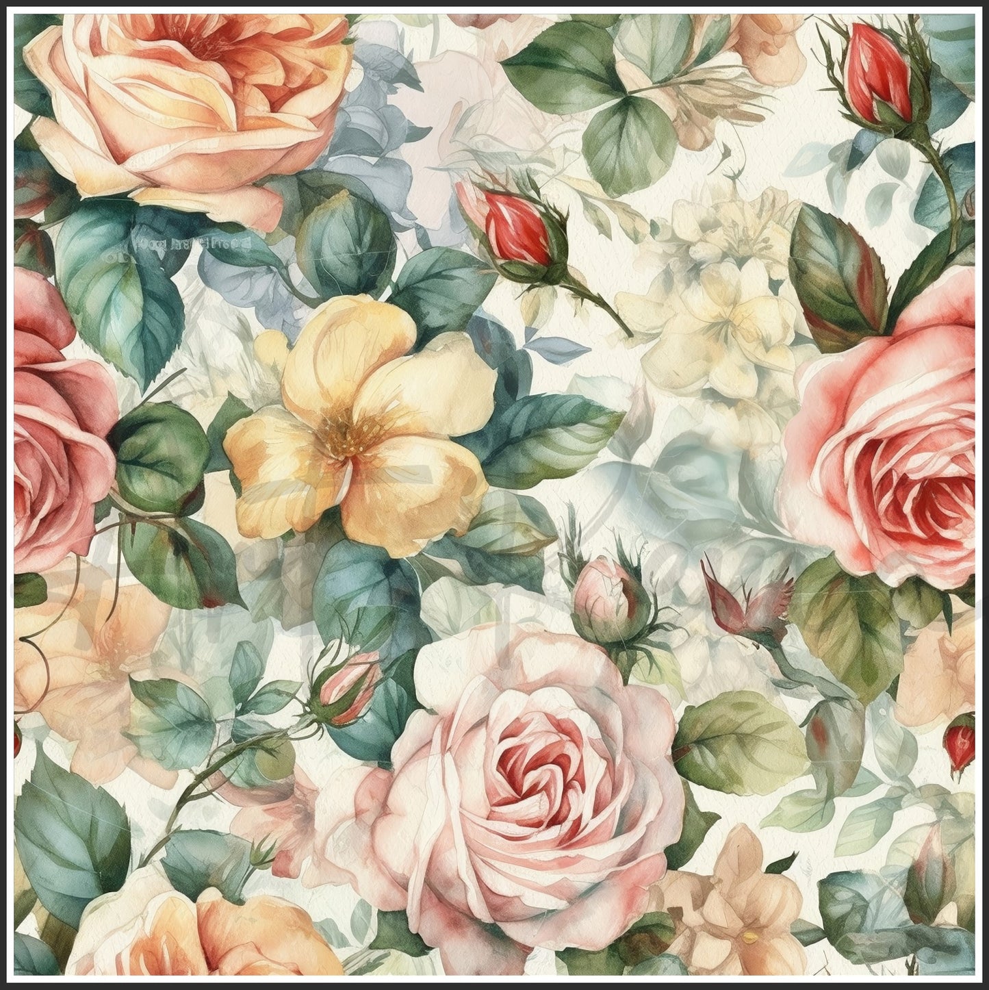 Old Fashioned Roses Art Digital Paper pack, seamless pattern / tiles, 3072 x 3072 pixels, 300dpi, JPEG, SVG, 32 images - ArtRemade