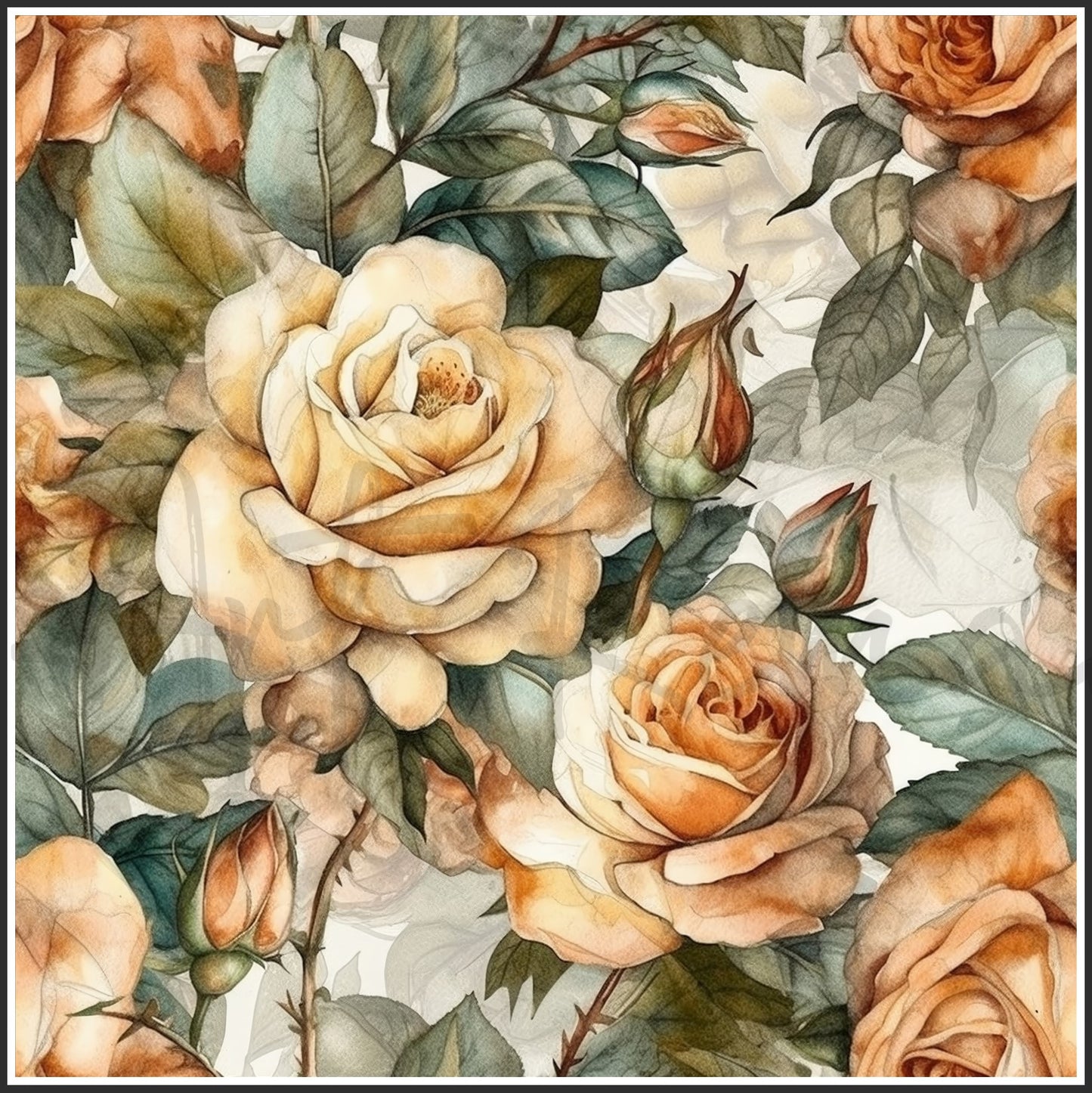 Old Fashioned Roses Art Digital Paper pack, seamless pattern / tiles, 3072 x 3072 pixels, 300dpi, JPEG, SVG, 32 images - ArtRemade