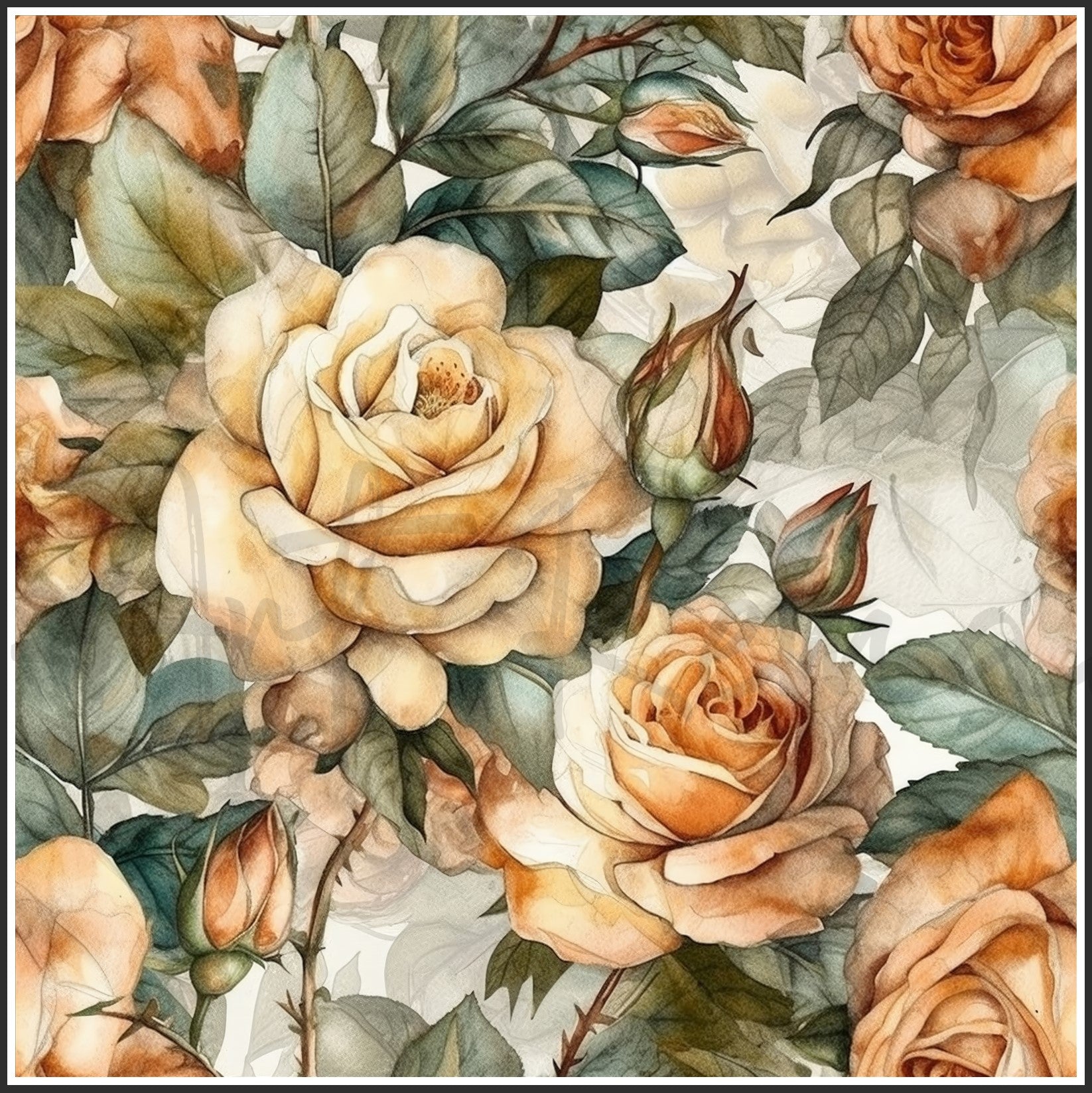Old Fashioned Roses Art Digital Paper pack, seamless pattern / tiles, 3072 x 3072 pixels, 300dpi, JPEG, SVG, 32 images - ArtRemade