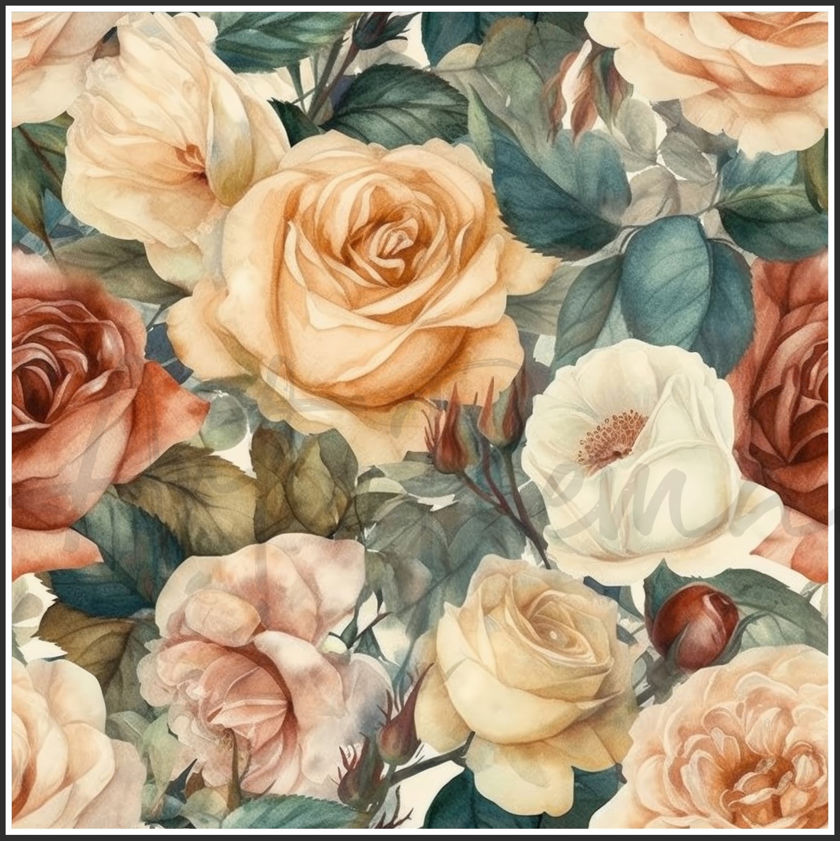 Old Fashioned Roses Art Digital Paper pack, seamless pattern / tiles, 3072 x 3072 pixels, 300dpi, JPEG, SVG, 32 images - ArtRemade