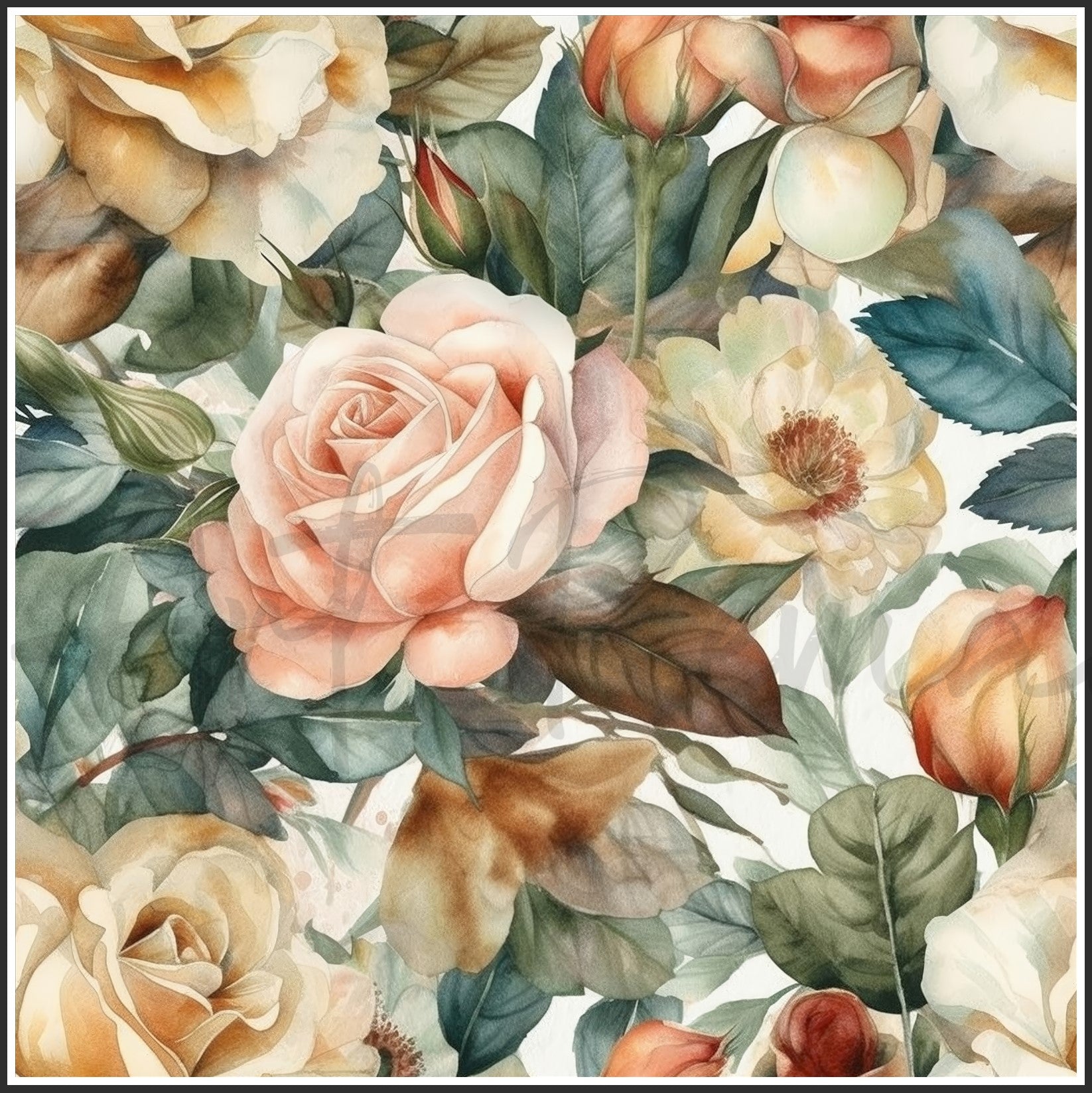 Old Fashioned Roses Art Digital Paper pack, seamless pattern / tiles, 3072 x 3072 pixels, 300dpi, JPEG, SVG, 32 images - ArtRemade