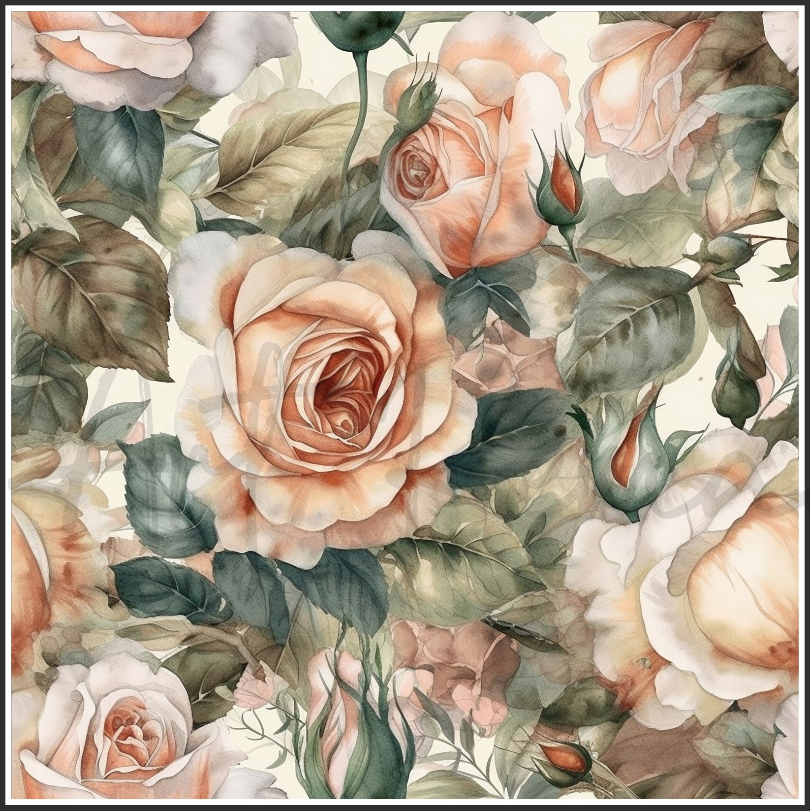 Old Fashioned Roses Art Digital Paper pack, seamless pattern / tiles, 3072 x 3072 pixels, 300dpi, JPEG, SVG, 32 images - ArtRemade