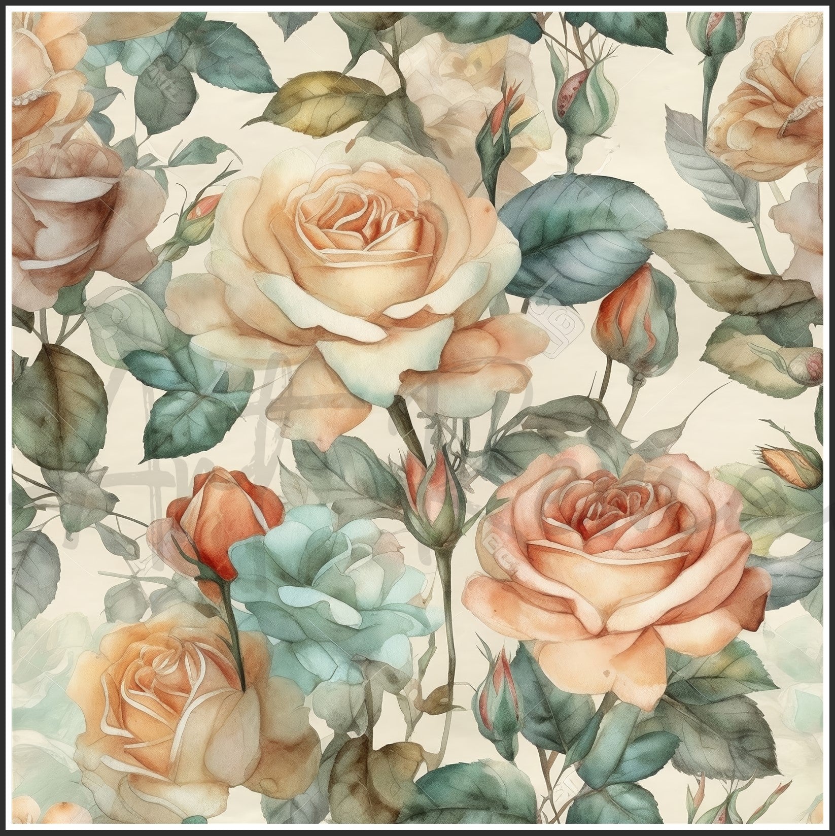 Old Fashioned Roses Art Digital Paper pack, seamless pattern / tiles, 3072 x 3072 pixels, 300dpi, JPEG, SVG, 32 images - ArtRemade
