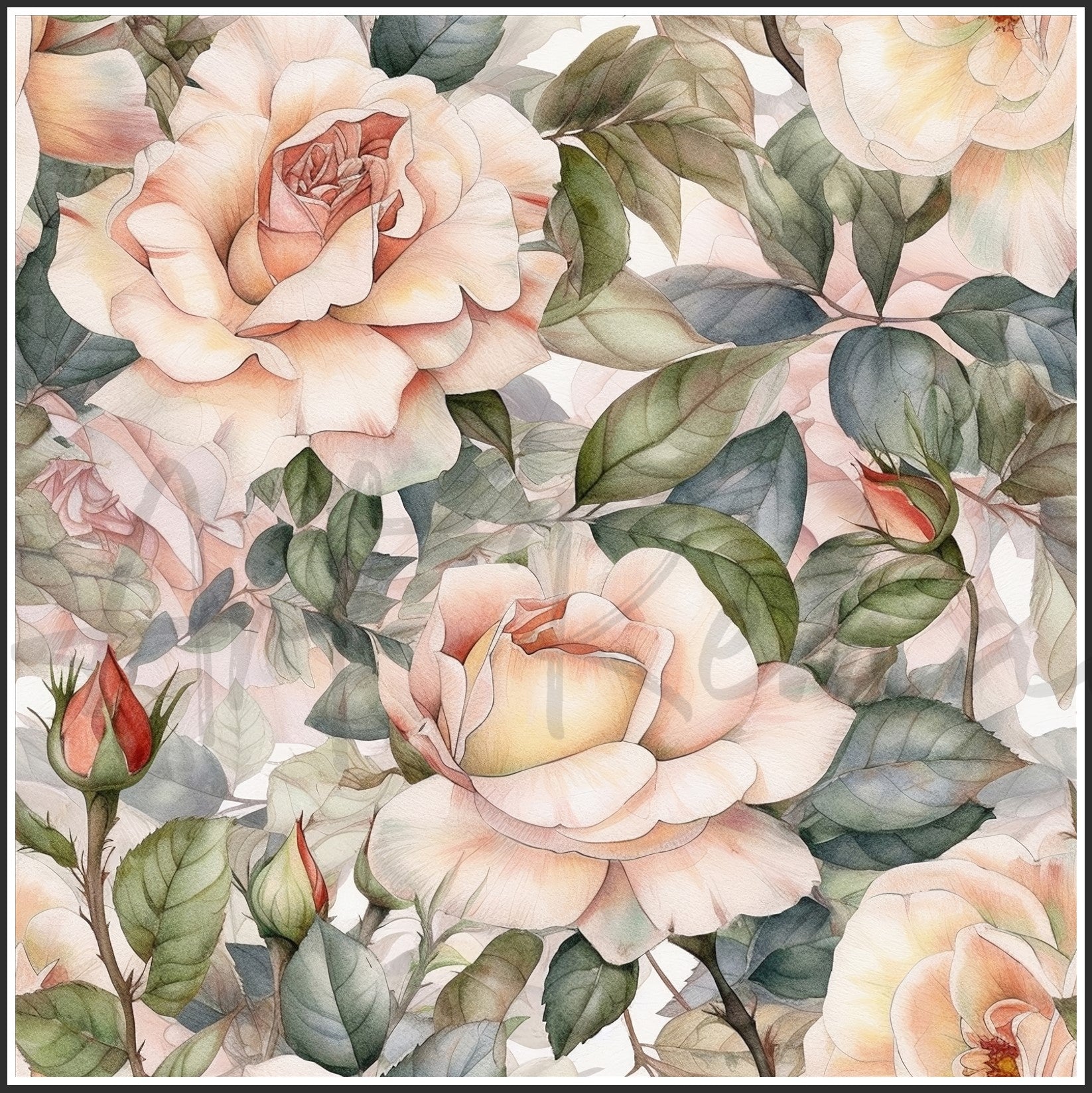 Old Fashioned Roses Art Digital Paper pack, seamless pattern / tiles, 3072 x 3072 pixels, 300dpi, JPEG, SVG, 32 images - ArtRemade