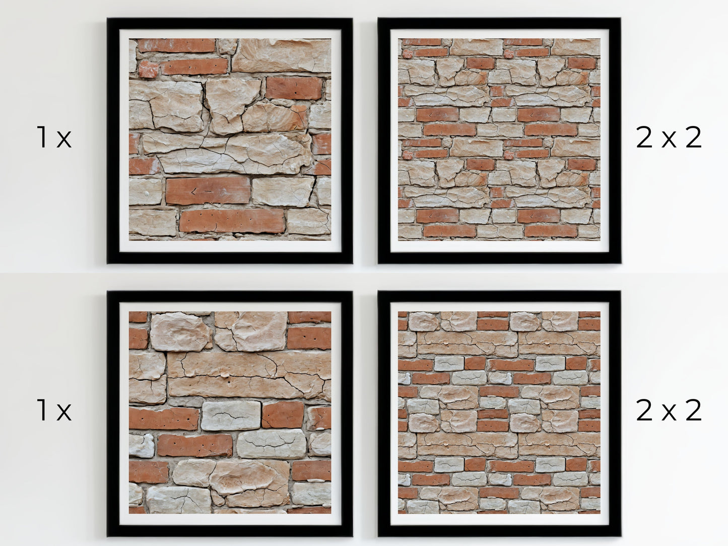 Beige and Orange Brick Wall pack, seamless pattern / seamless texture 2048*2048 pixels, 300dpi, PNG 10 images