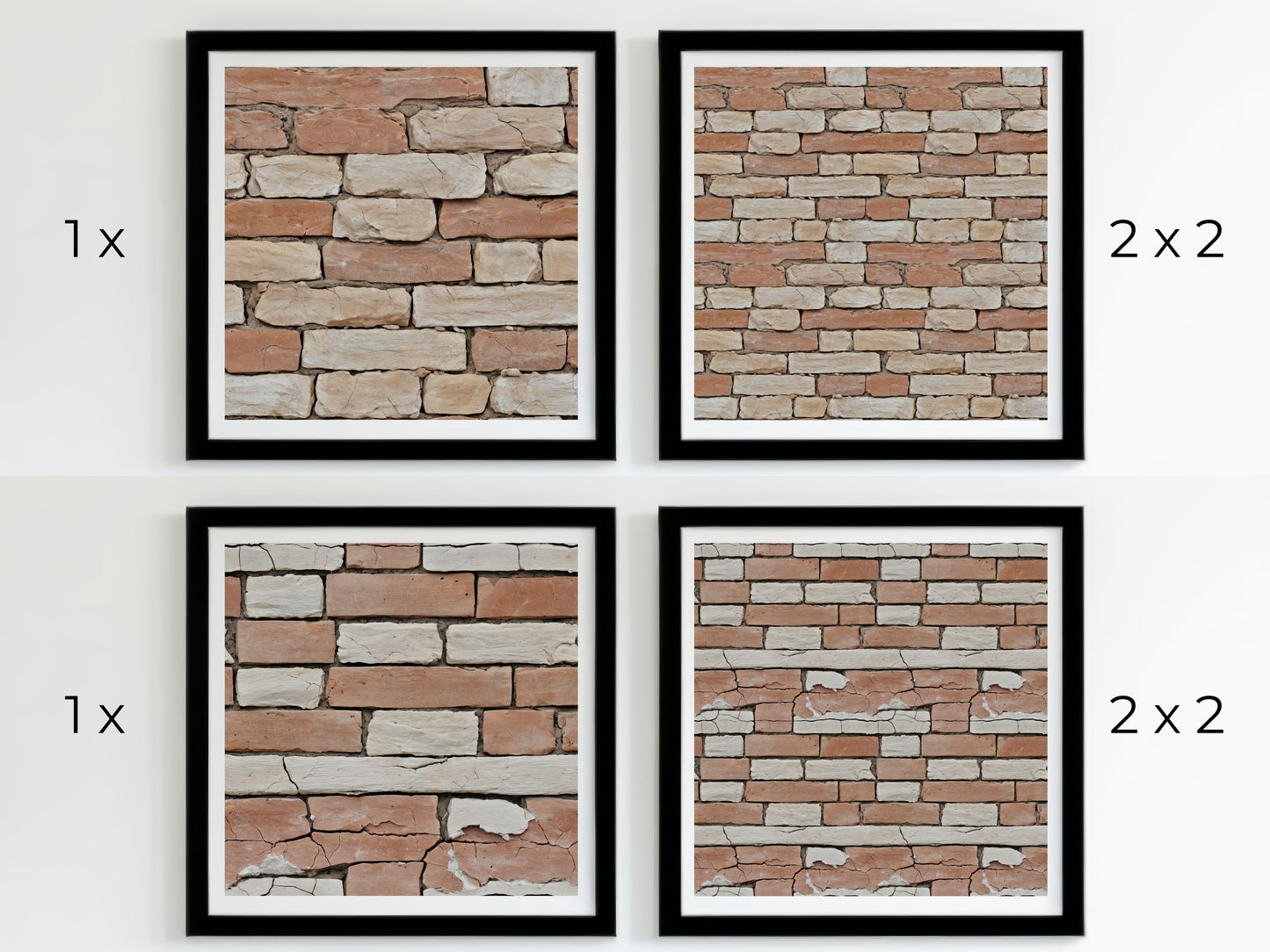 Beige and Orange Brick Wall pack, seamless pattern / seamless texture 2048*2048 pixels, 300dpi, PNG 10 images