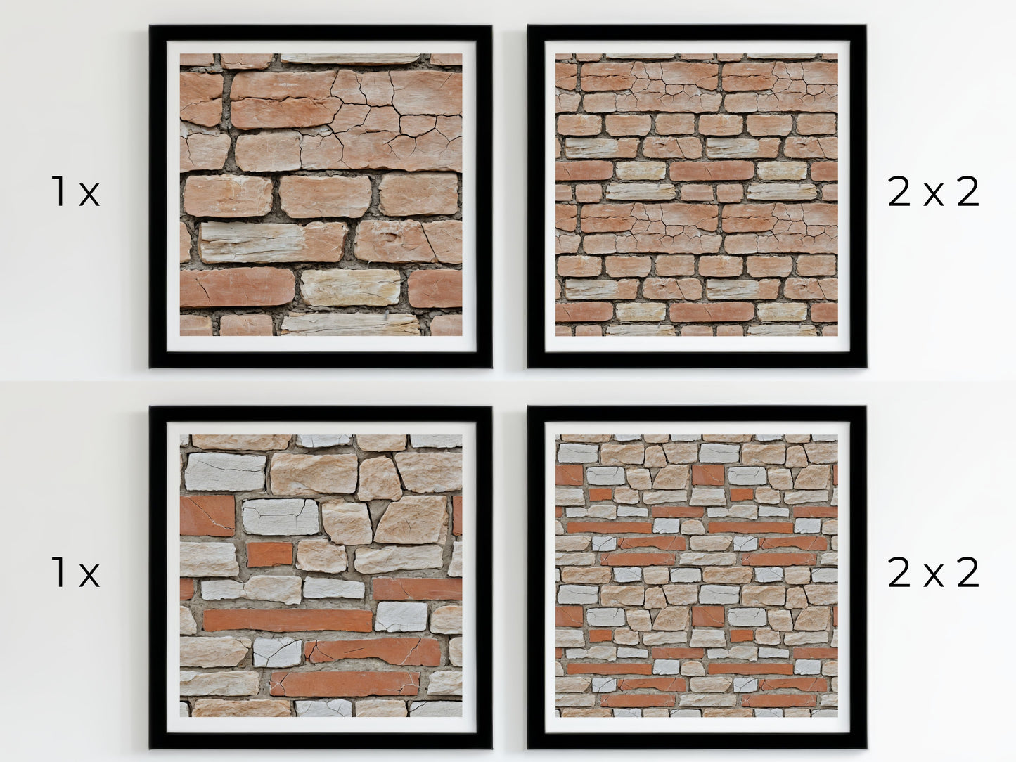 Beige and Orange Brick Wall pack, seamless pattern / seamless texture 2048*2048 pixels, 300dpi, PNG 10 images