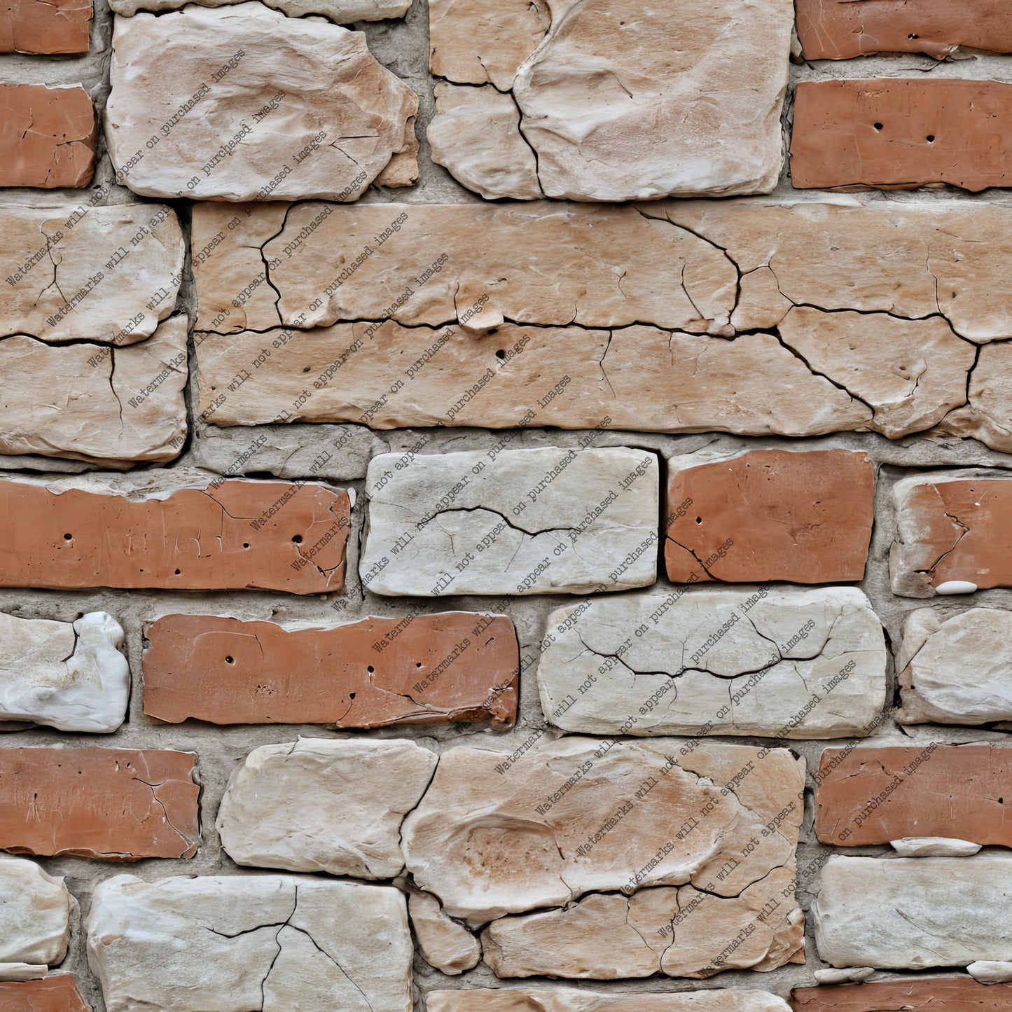 Orange and Beige Brick pack, seamless pattern / tiles / texture 2048*2048 pixels, 300dpi, PNG 10 images - ArtRemade