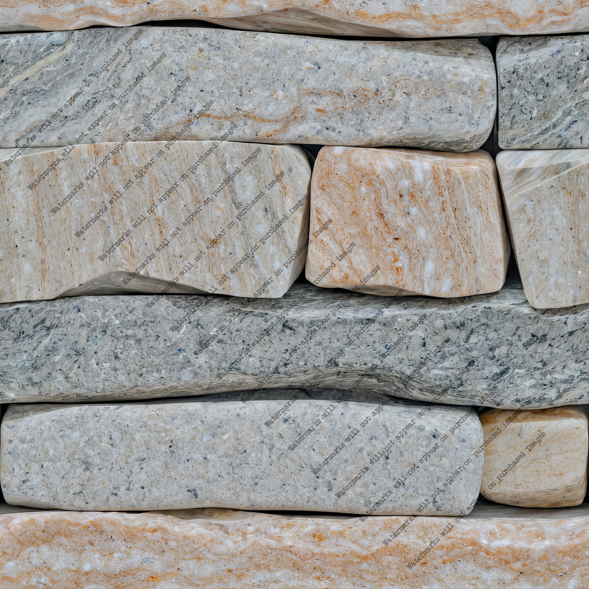 River Rock Wall pack, seamless pattern / tiles / texture 2048*2048 pixels, 300dpi, PNG 10 images - ArtRemade
