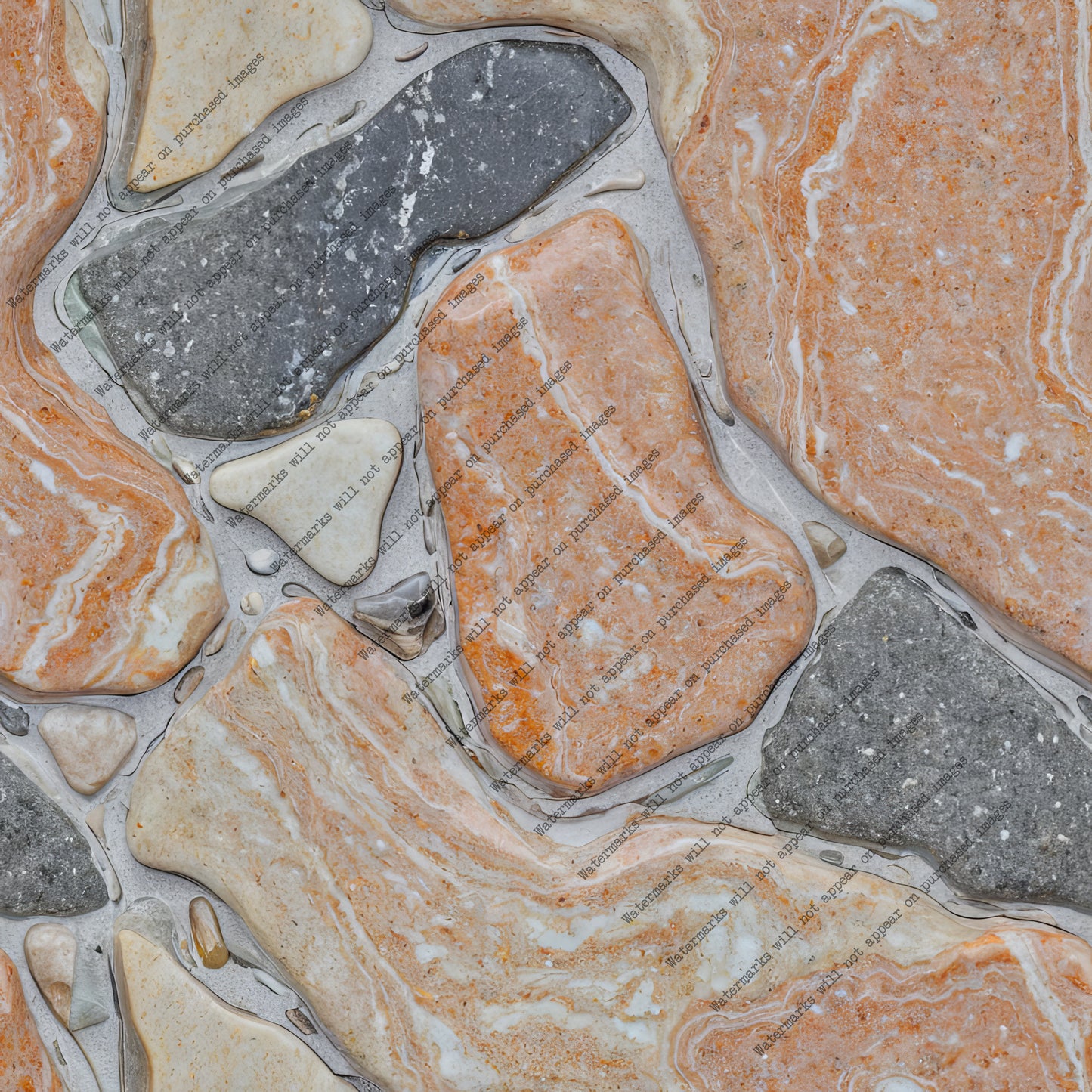 River Rock Wall pack, seamless pattern / tiles / texture 2048*2048 pixels, 300dpi, PNG 10 images - ArtRemade