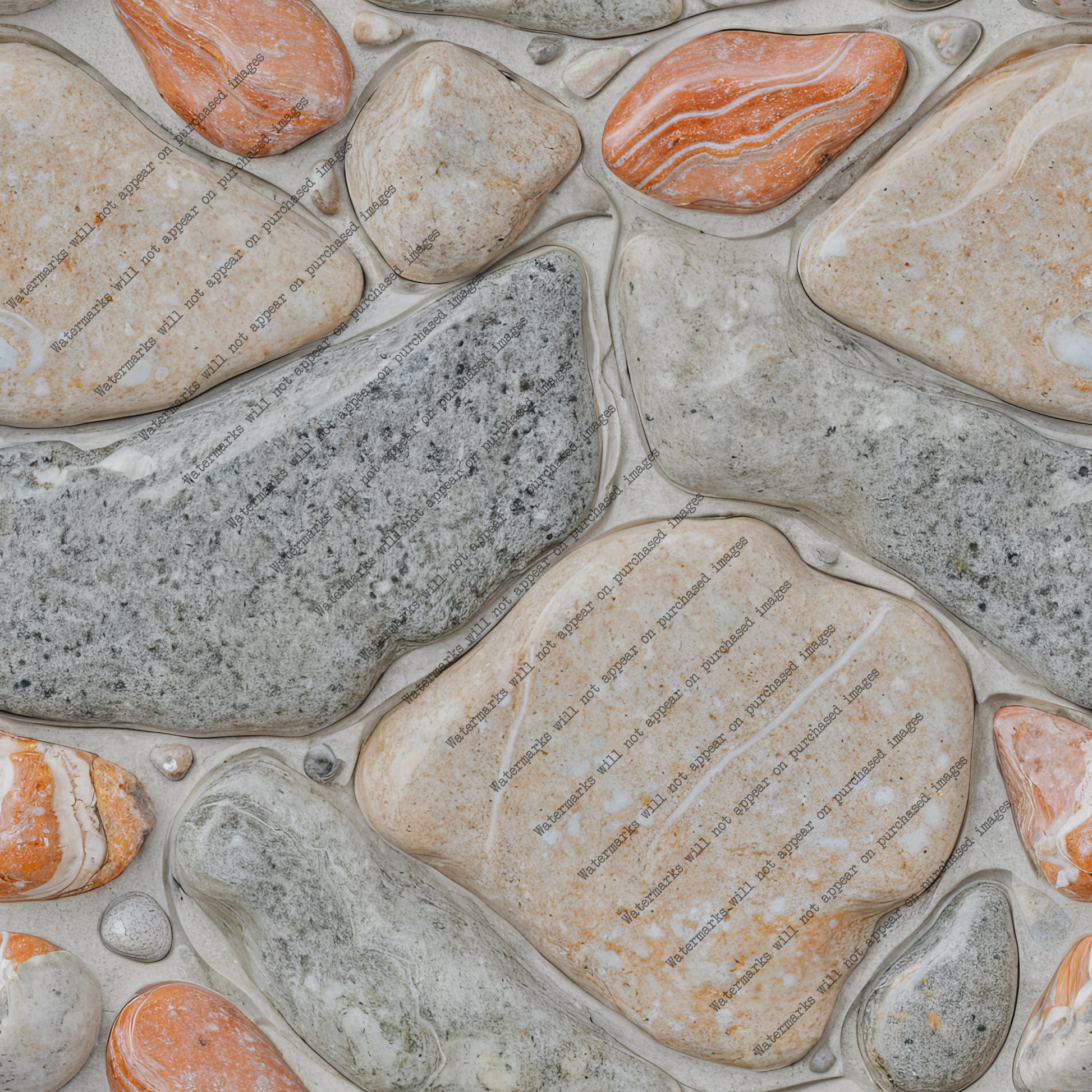 River Rock Wall pack, seamless pattern / tiles / texture 2048*2048 pixels, 300dpi, PNG 10 images - ArtRemade